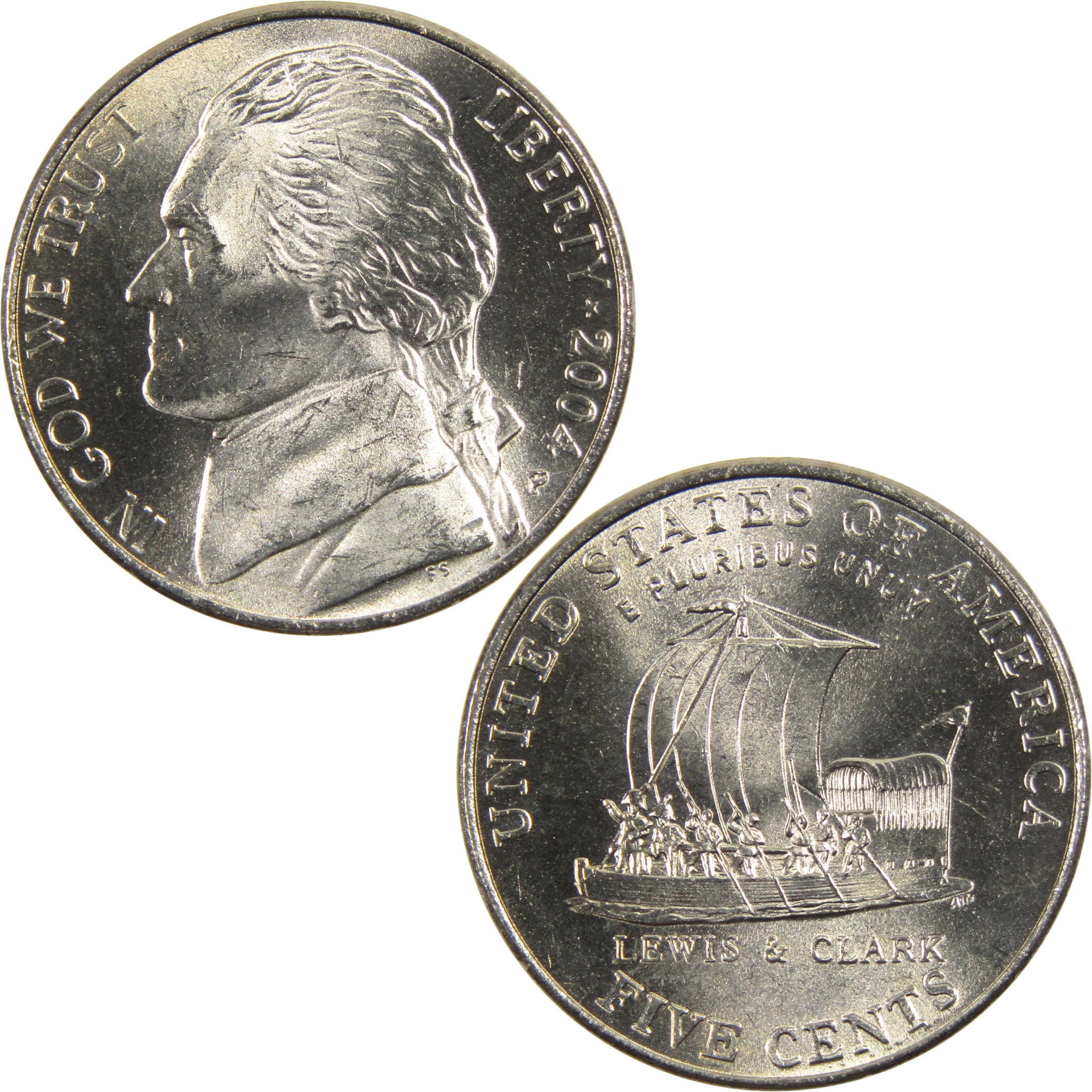 2004 P Keelboat Jefferson Nickel BU Uncirculated 5c Coin