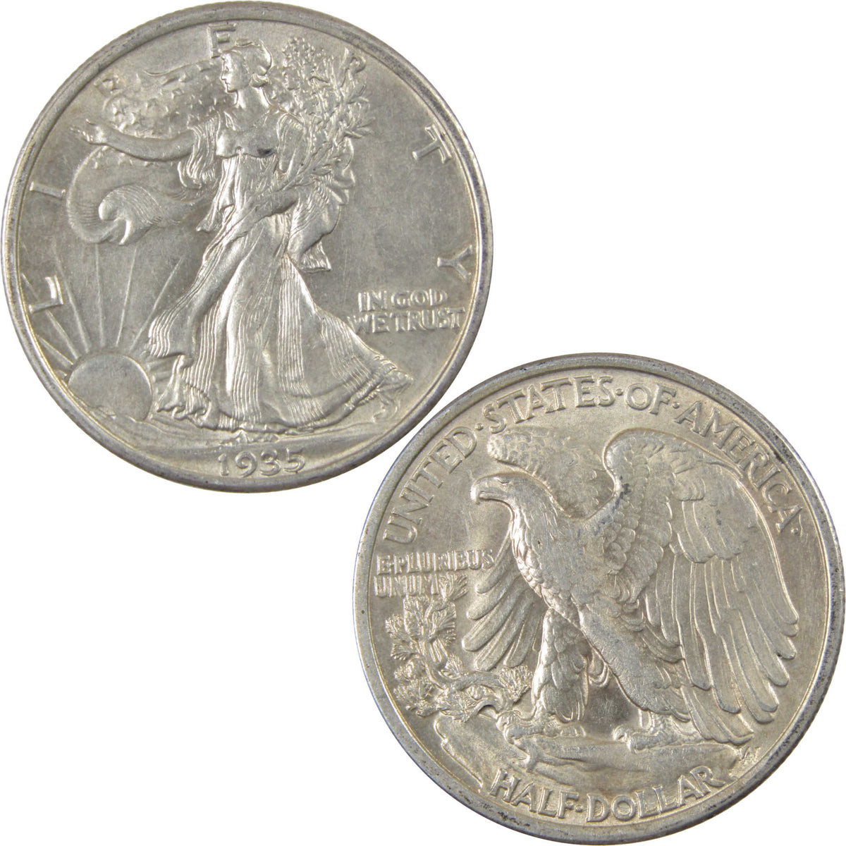 1935 Liberty Walking Silver 50c Borderline Uncirculated SKU:I28666