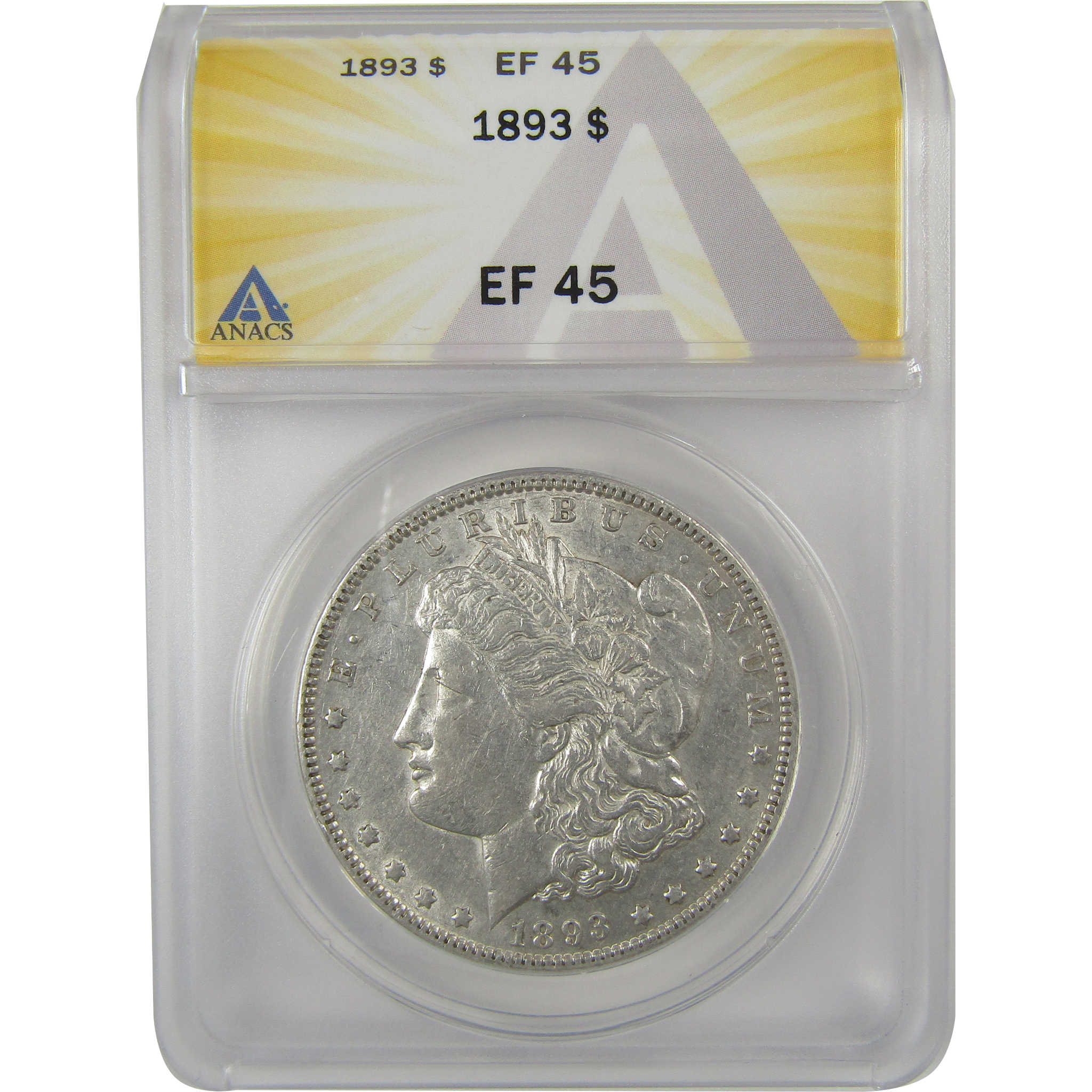 1893 Morgan Dollar EF 45 ANACS Silver $1 Coin SKU:I20771 - Morgan coin - Morgan silver dollar - Morgan silver dollar for sale - Profile Coins &amp; Collectibles