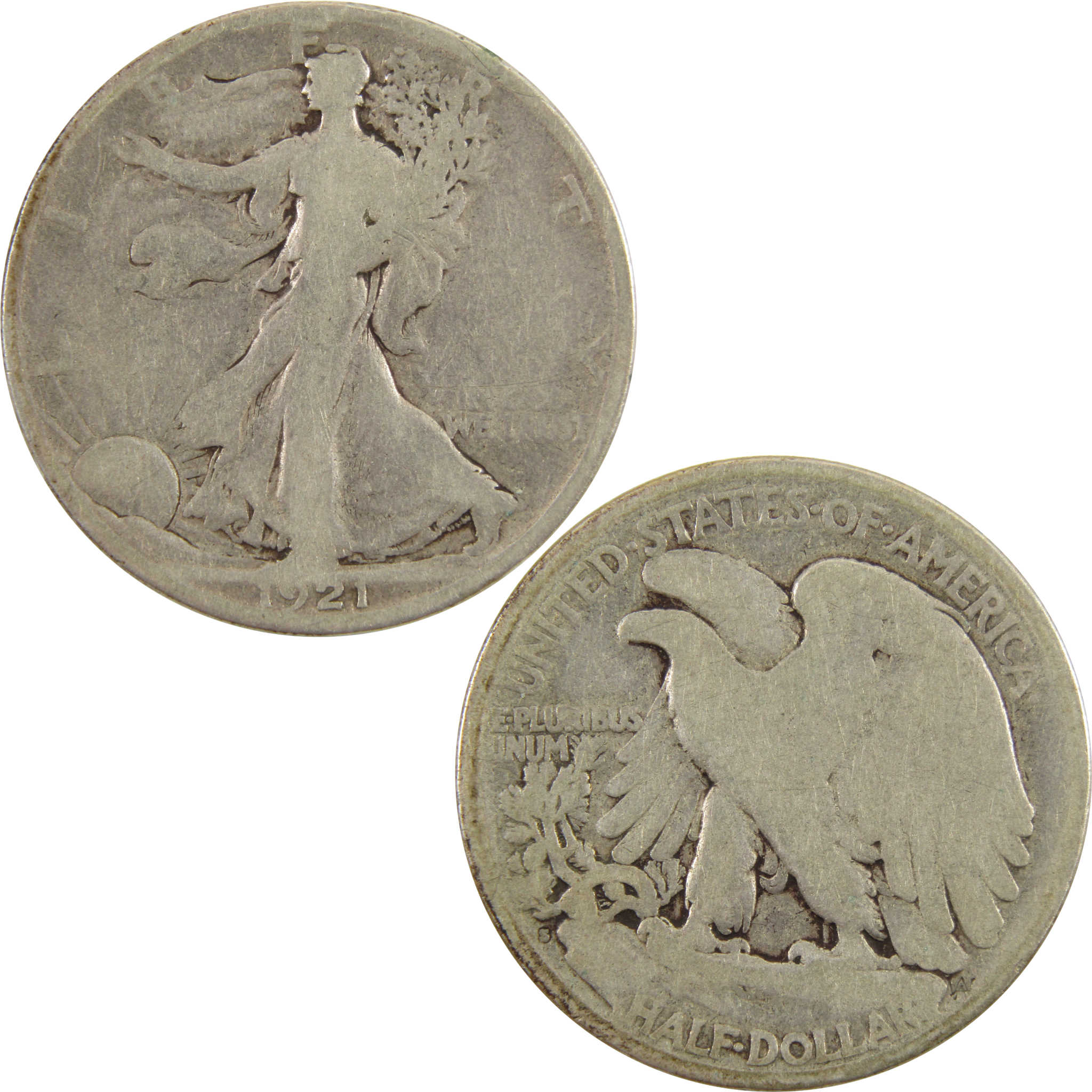 1921 S Liberty Walking Half Dollar G Good 90% Silver 50c SKU:I11104