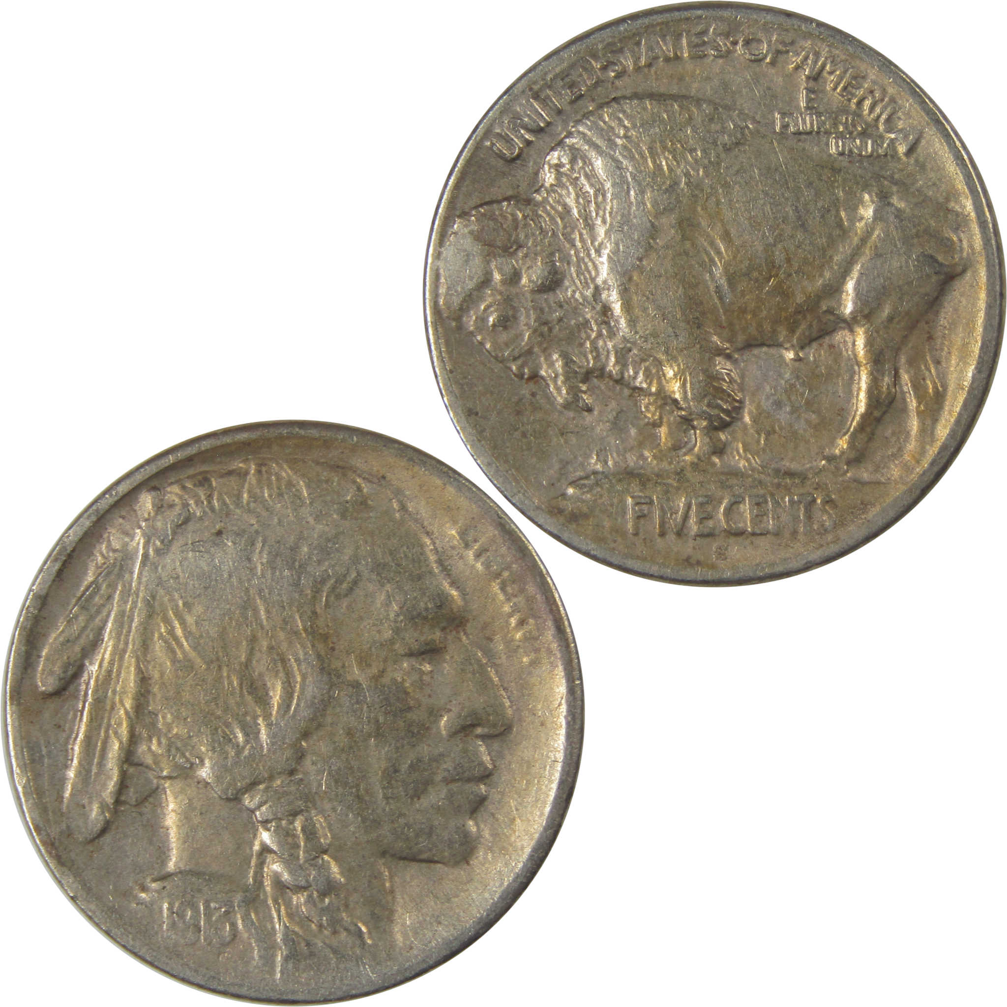 1913 S Type 1 Indian Head Buffalo Nickel F Fine Details SKU:I22901