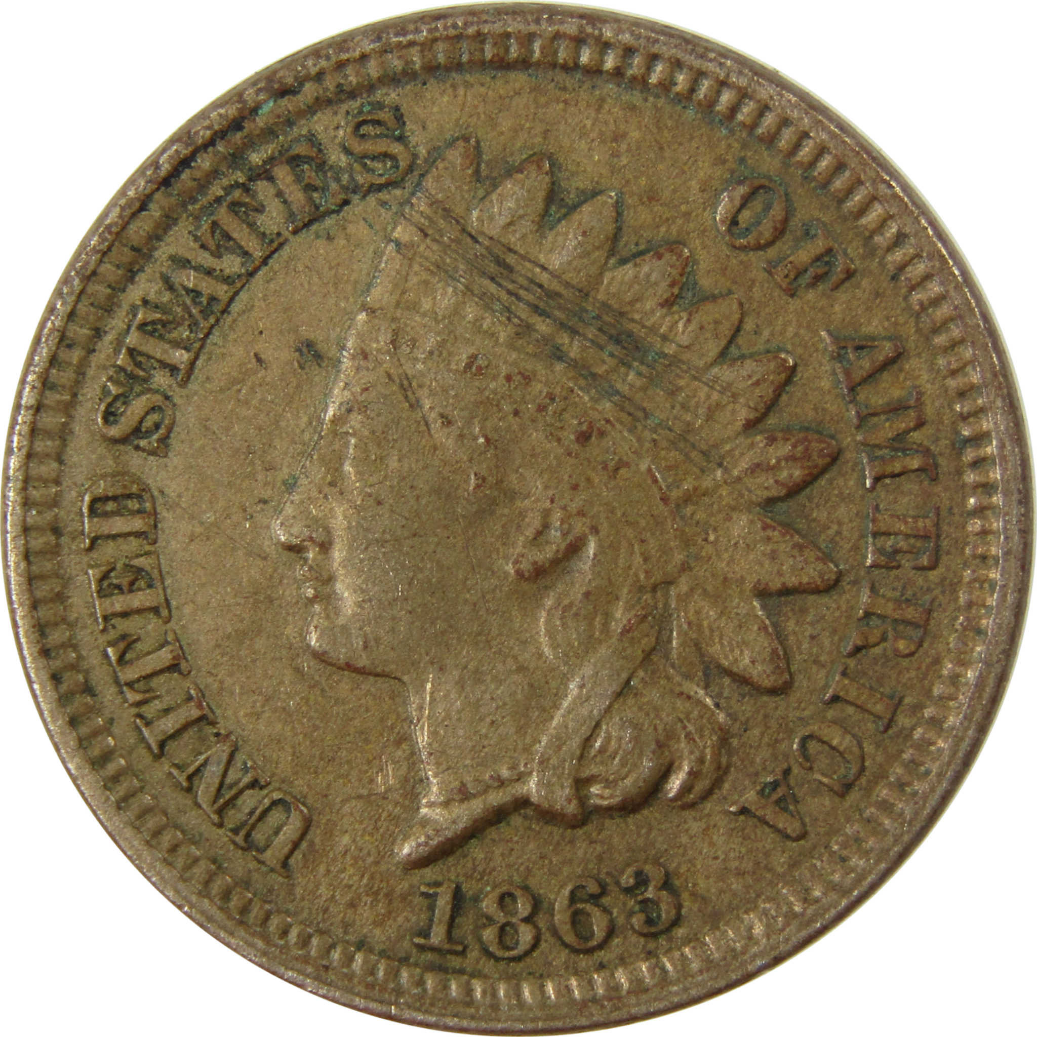 1863 Indian Head Cent XF EF Extremely Fine Details Penny SKU:CP1226