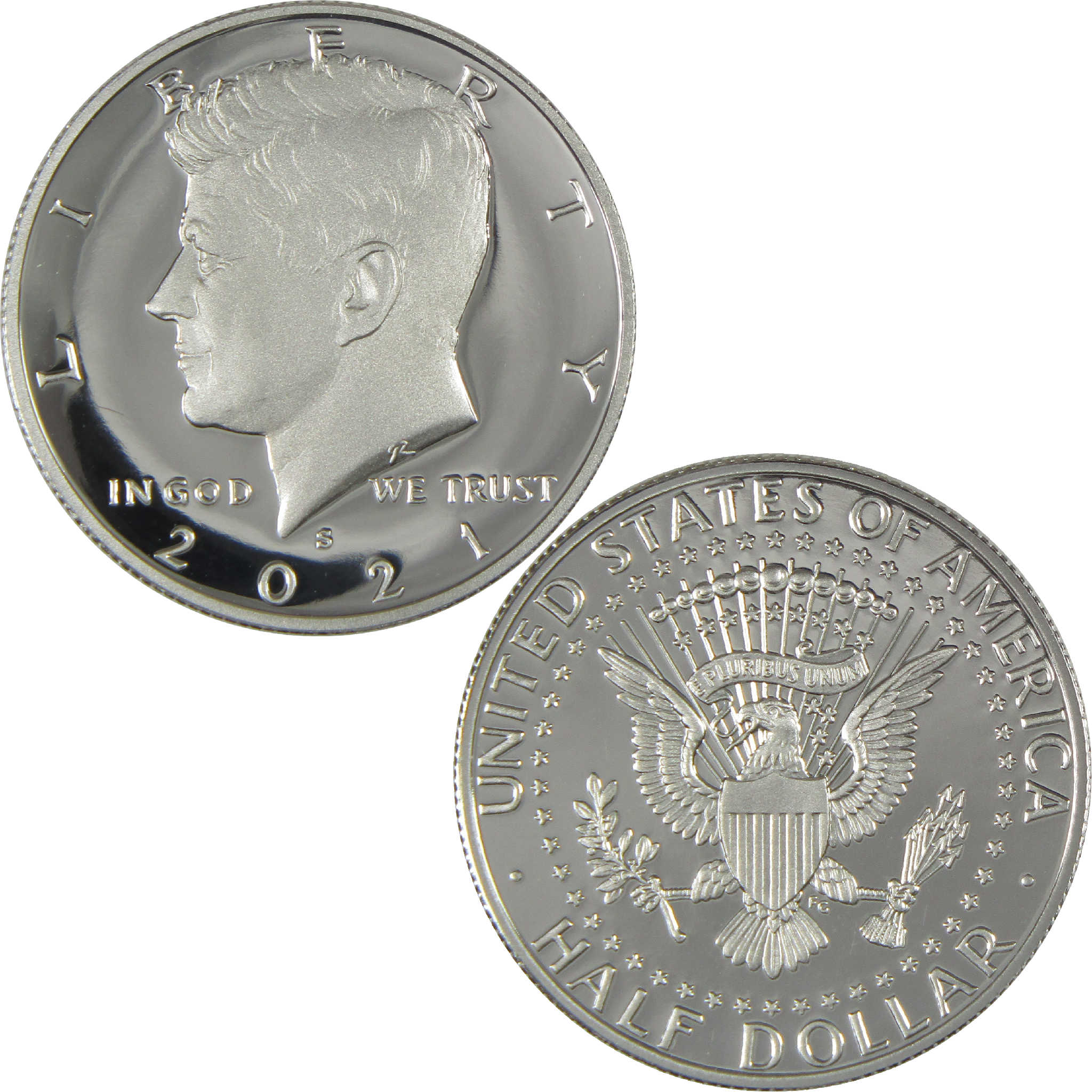 2021 S Kennedy Half Dollar Choice Proof .999 Silver 50c Coin