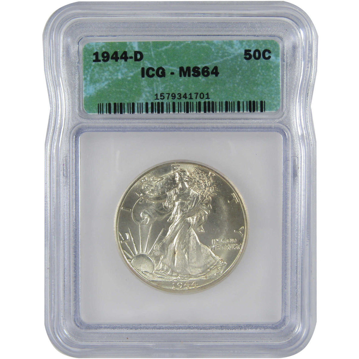 1944 D Liberty Walking Silver Half Dollar MS 64 ICG Coin SKU:I28815