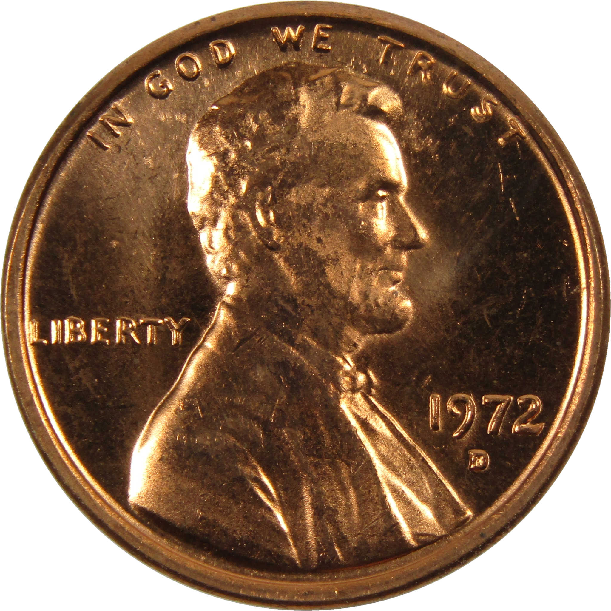 1972 D Lincoln Memorial Cent BU Uncirculated Penny 1c Coin