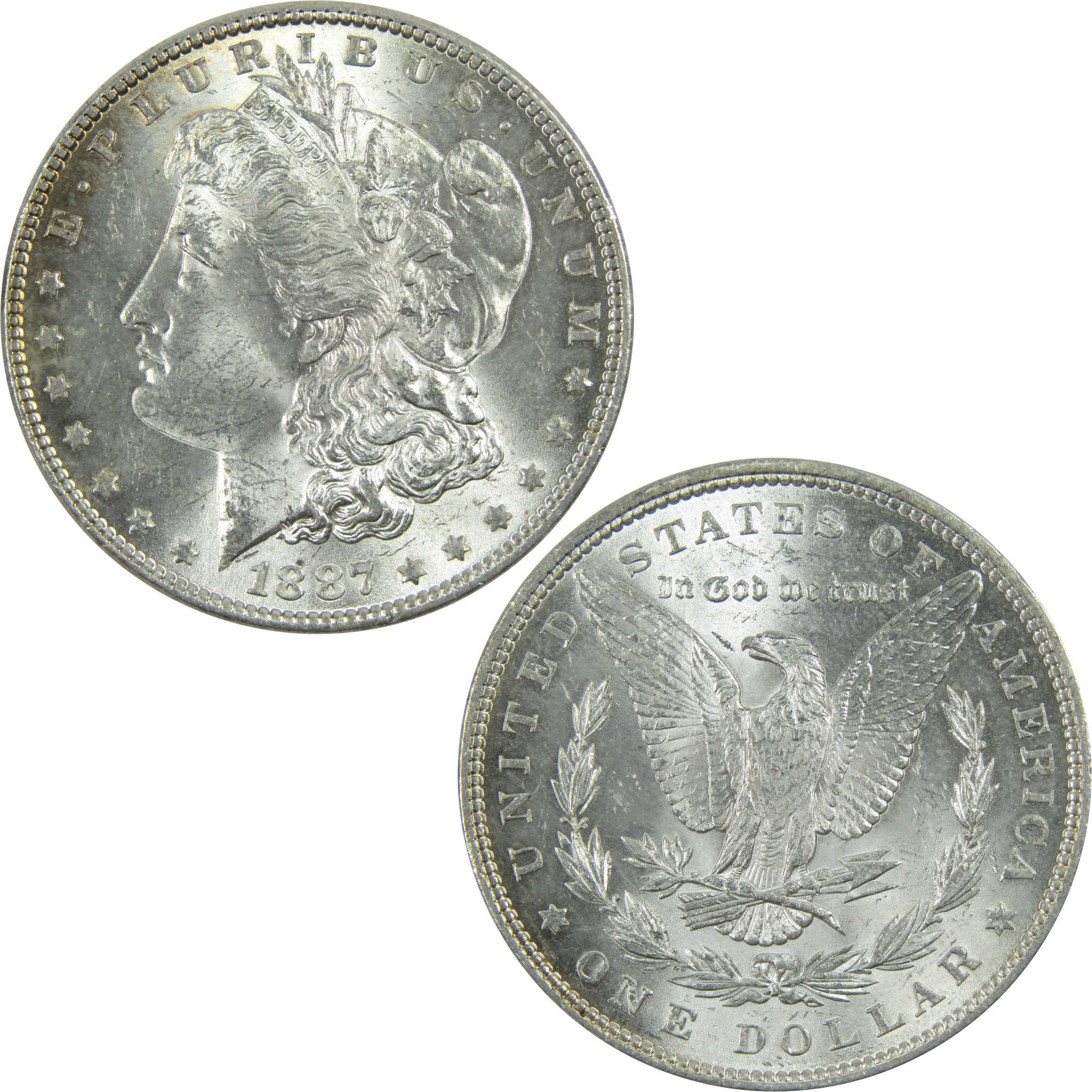 1887 Morgan Dollar Uncirculated Silver $1 Coin SKU:I13494 - Morgan coin - Morgan silver dollar - Morgan silver dollar for sale - Profile Coins &amp; Collectibles