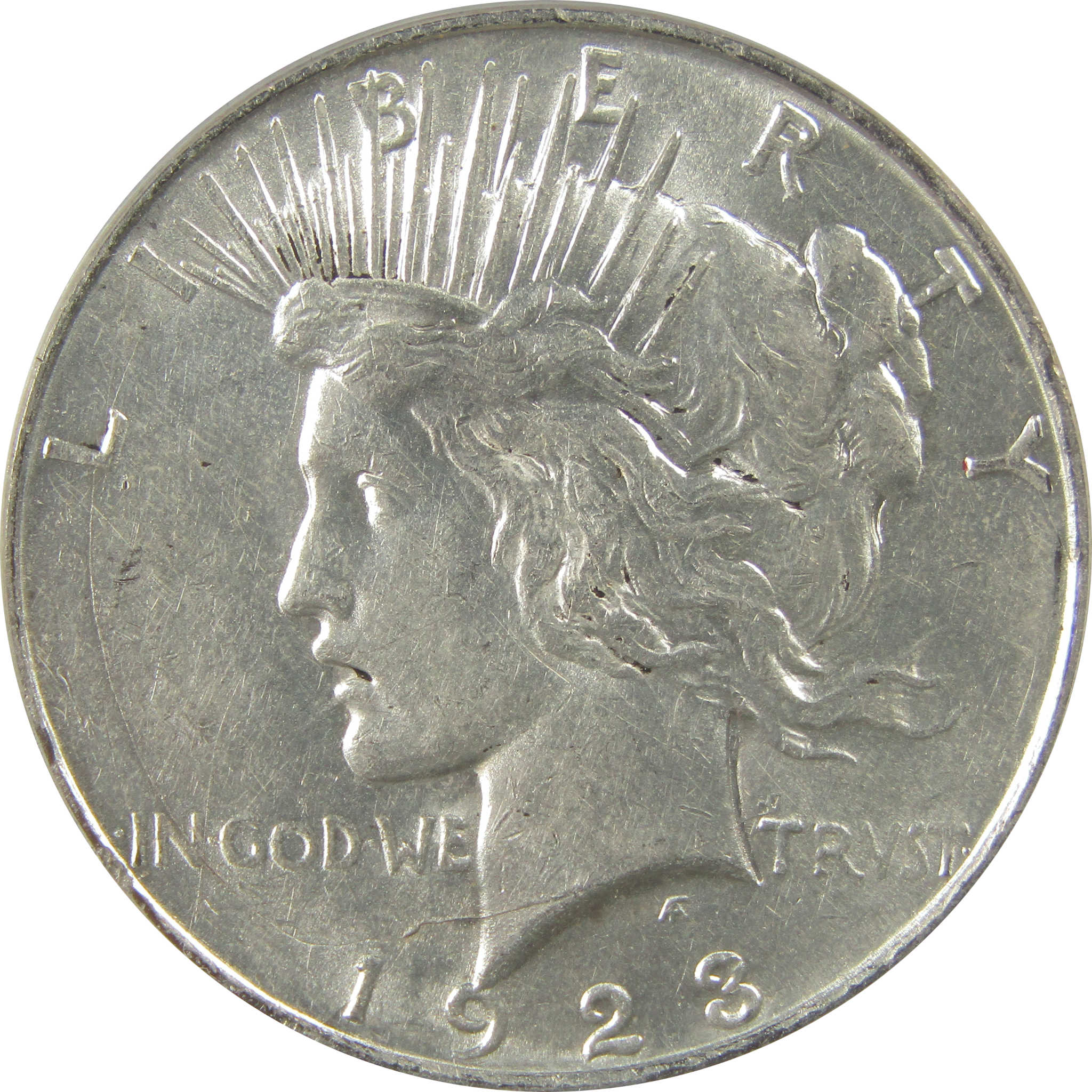 1923 D Peace Dollar AU 53 Details ANACS Silver $1 Coin SKU:I22369