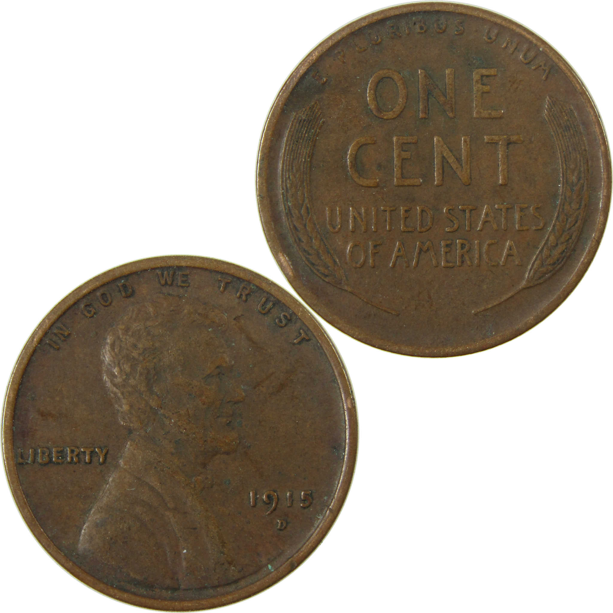 1915 D Lincoln Wheat Cent VF Very Fine Penny 1c Coin SKU:I26847