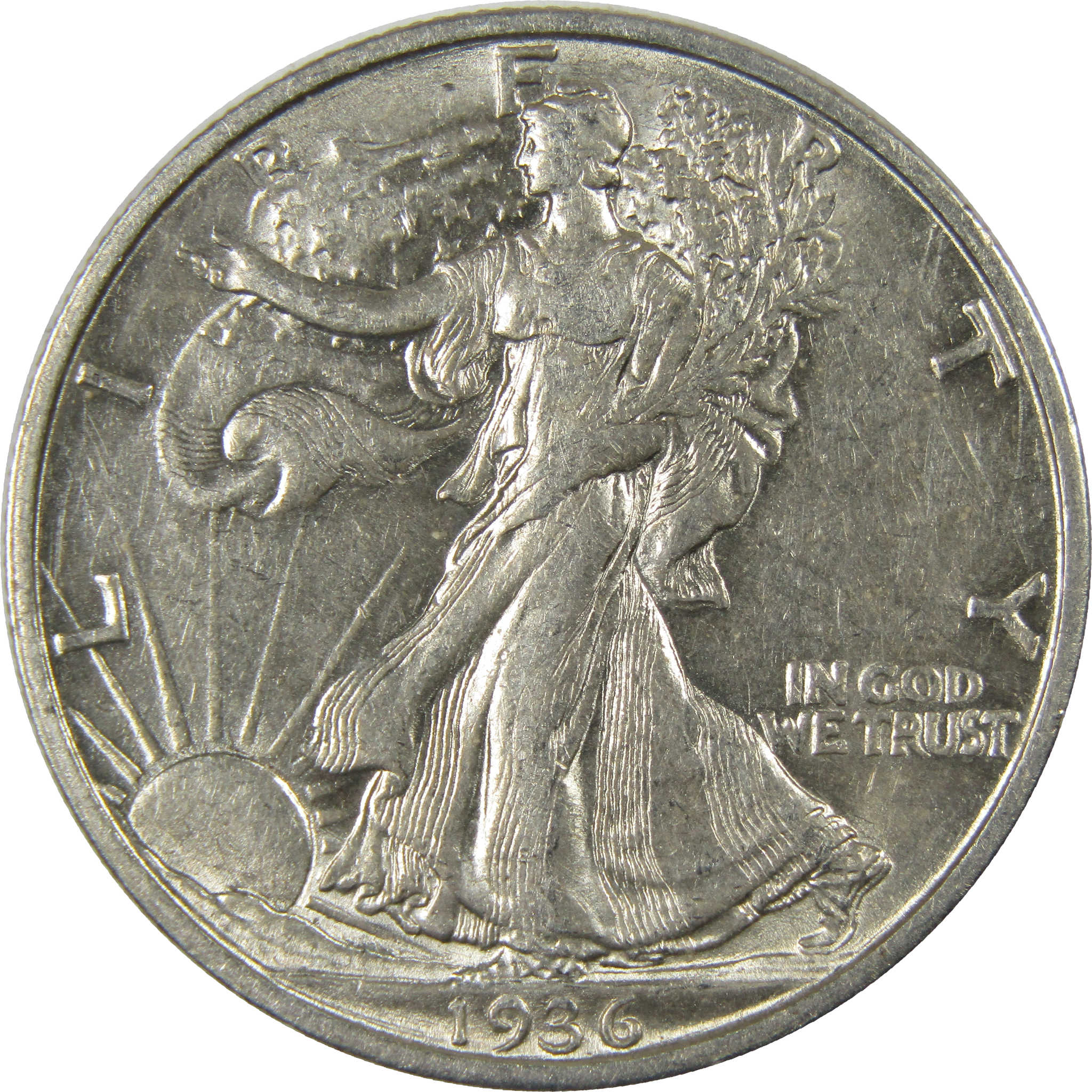 1936 S Liberty Walking Half Dollar AU About Uncirculated SKU:I23472