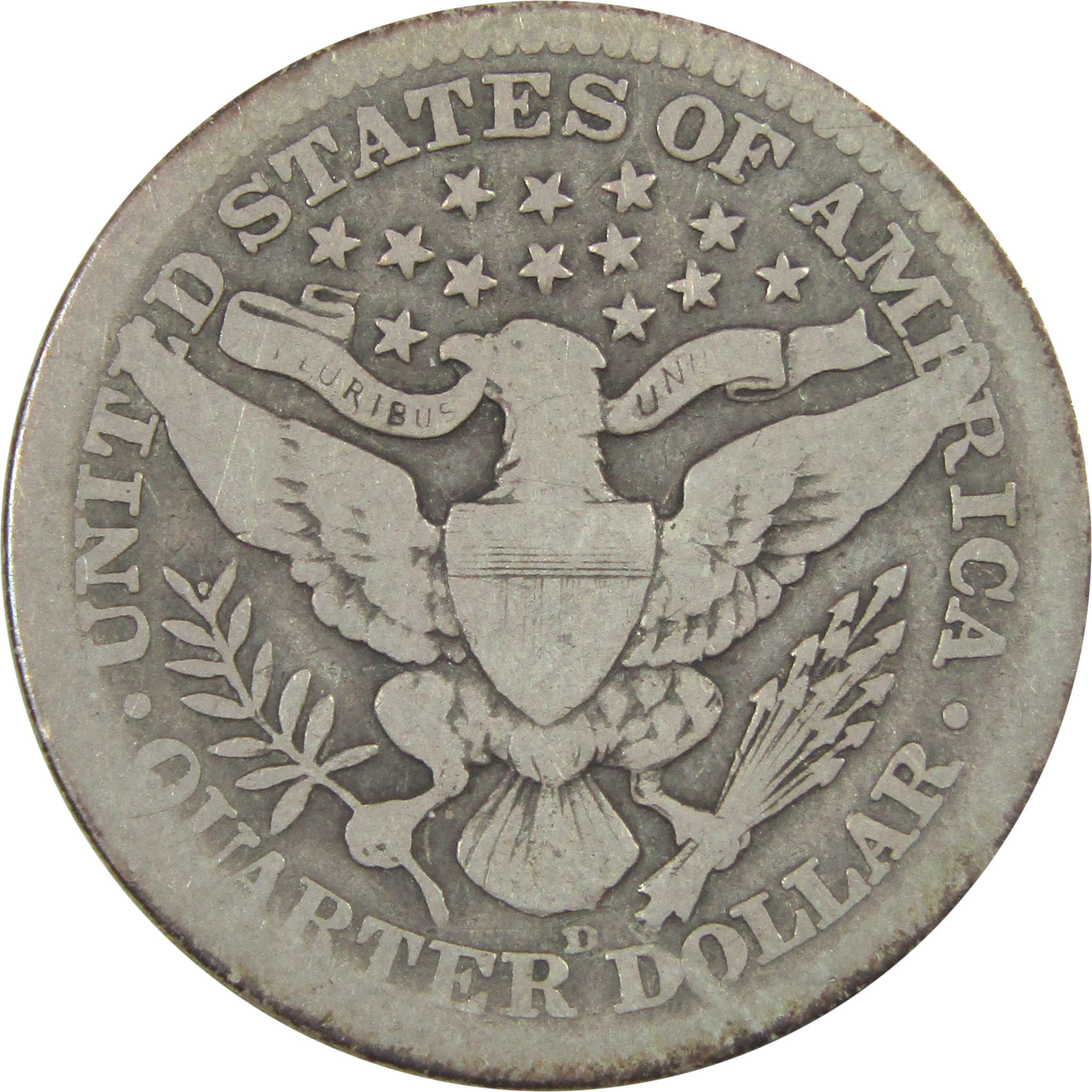 1913 D Barber Quarter G Good Silver 25c Coin SKU:I15339