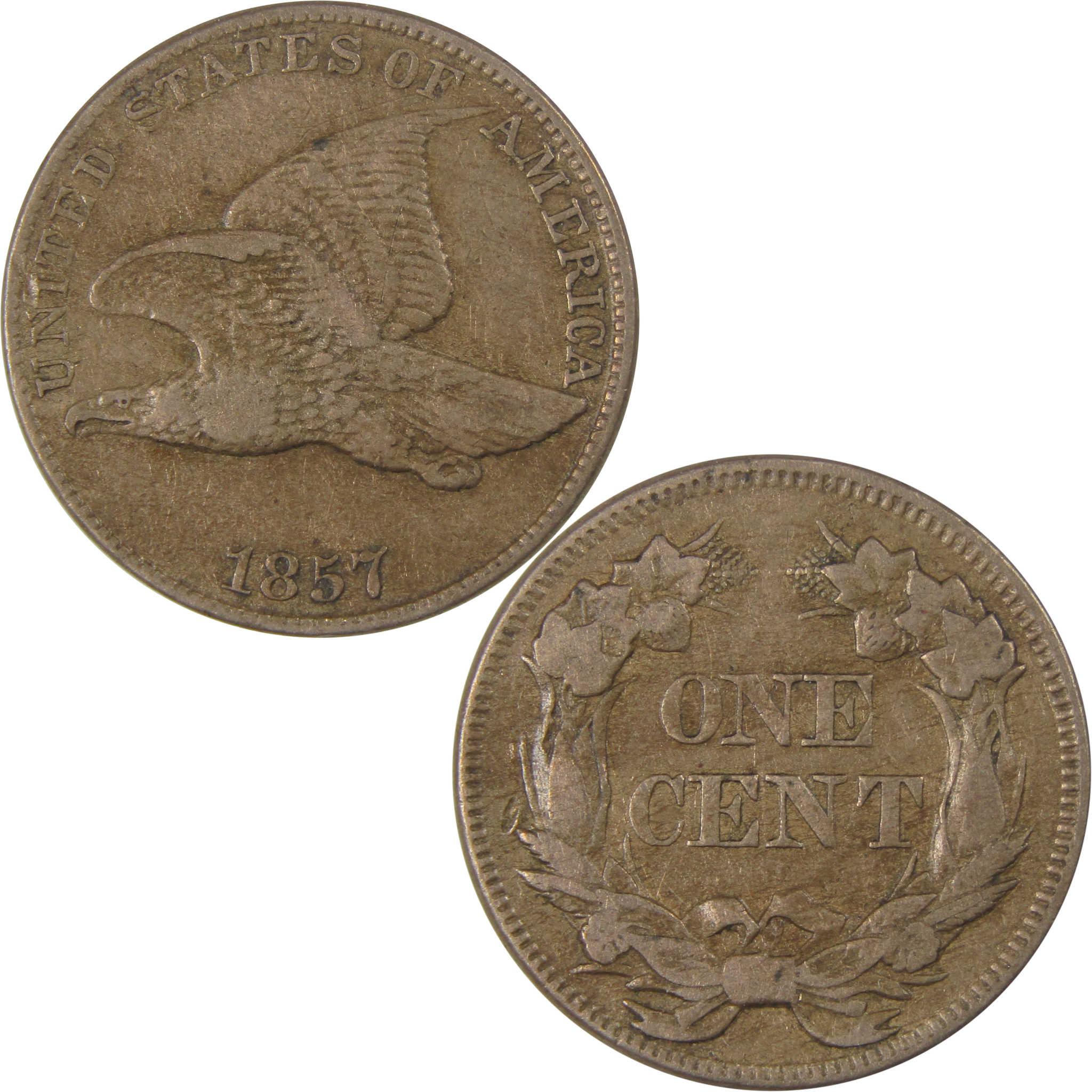 1857 Flying Eagle Cent VF Very Fine Penny 1c Coin SKU:I23990
