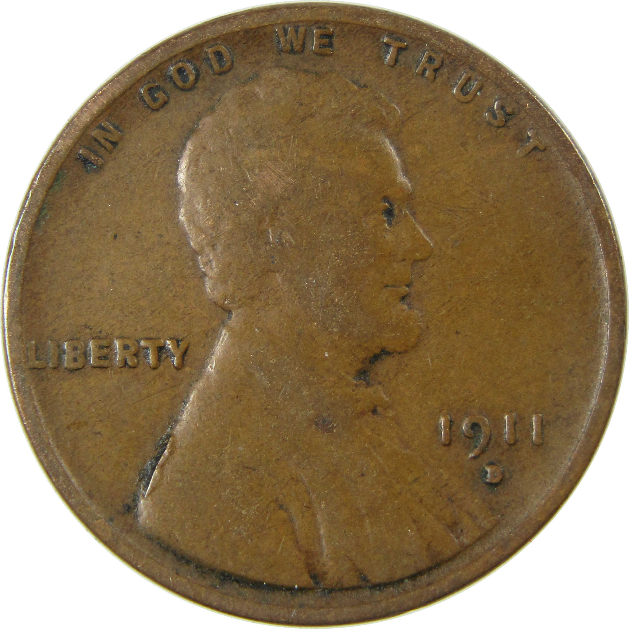 1911 D Lincoln Wheat Cent F Fine Penny 1c Coin SKU:I26232