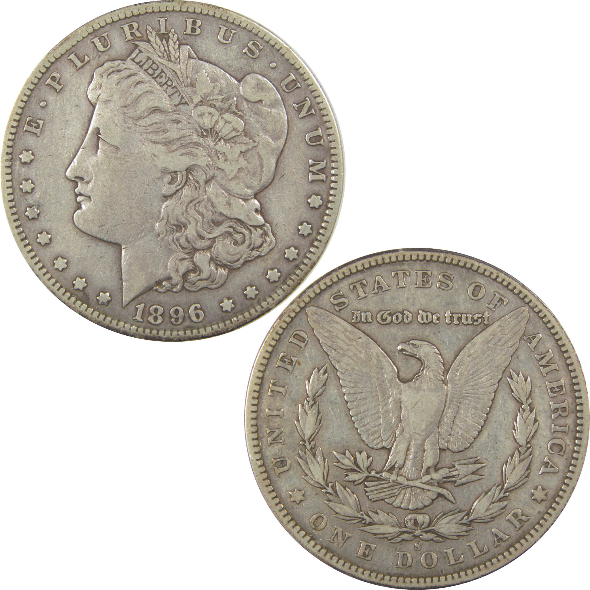 1896 S Morgan Dollar VF Very Fine Silver $1 Coin SKU:I22040 - Morgan coin - Morgan silver dollar - Morgan silver dollar for sale - Profile Coins &amp; Collectibles