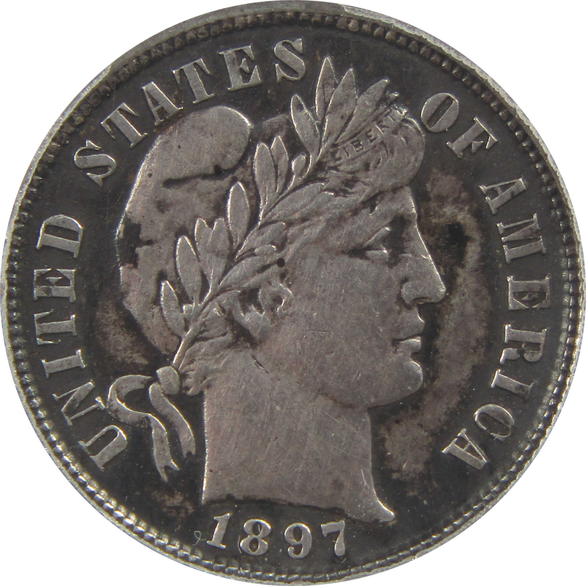 1897 Barber Dime MS 60 Details ANACS Silver Uncirculated SKU:I22323