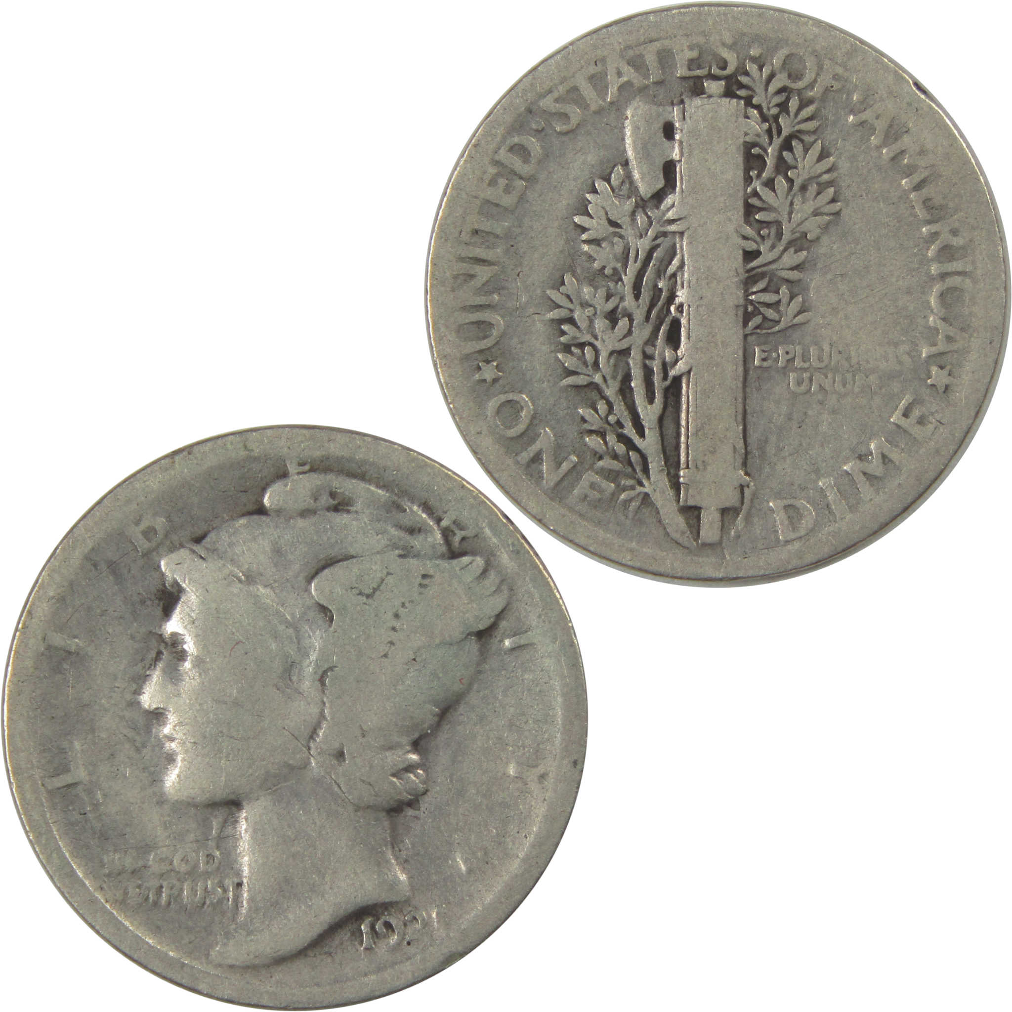 1921 Mercury Dime AG About Good Silver 10c Coin SKU:I22418