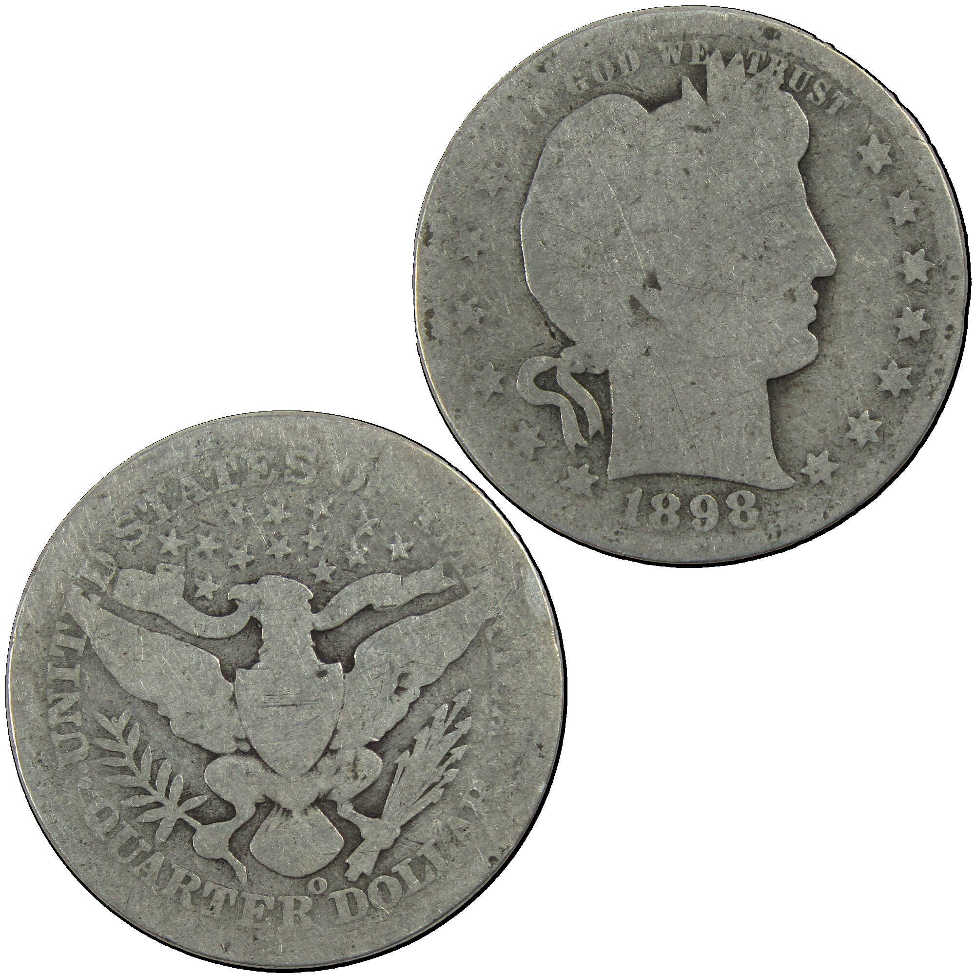 1898 O Barber Quarter AG About Good Silver 25c Coin SKU:I12709