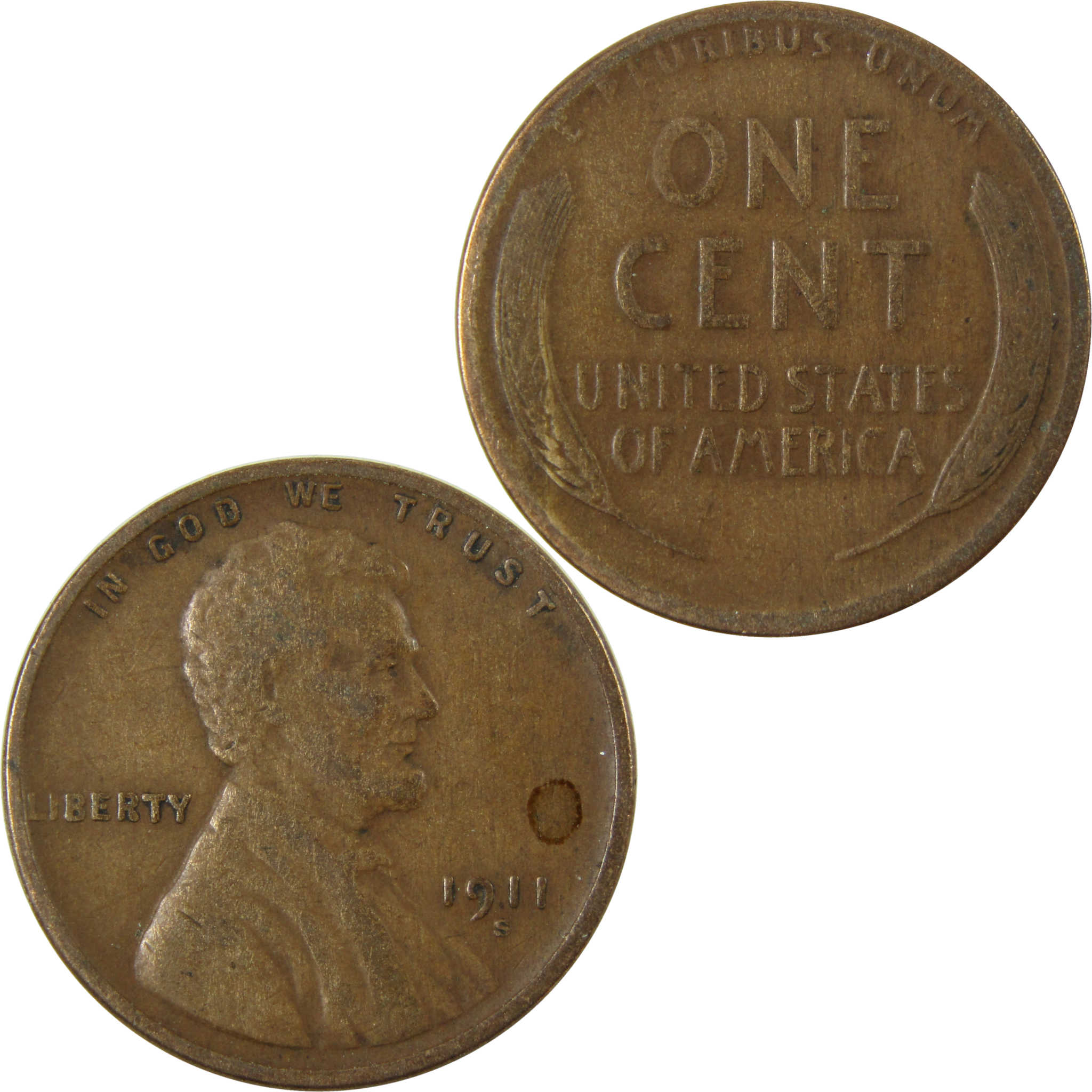 1911 S Lincoln Wheat Cent F Fine Penny 1c Coin Collectible SKU:I28134