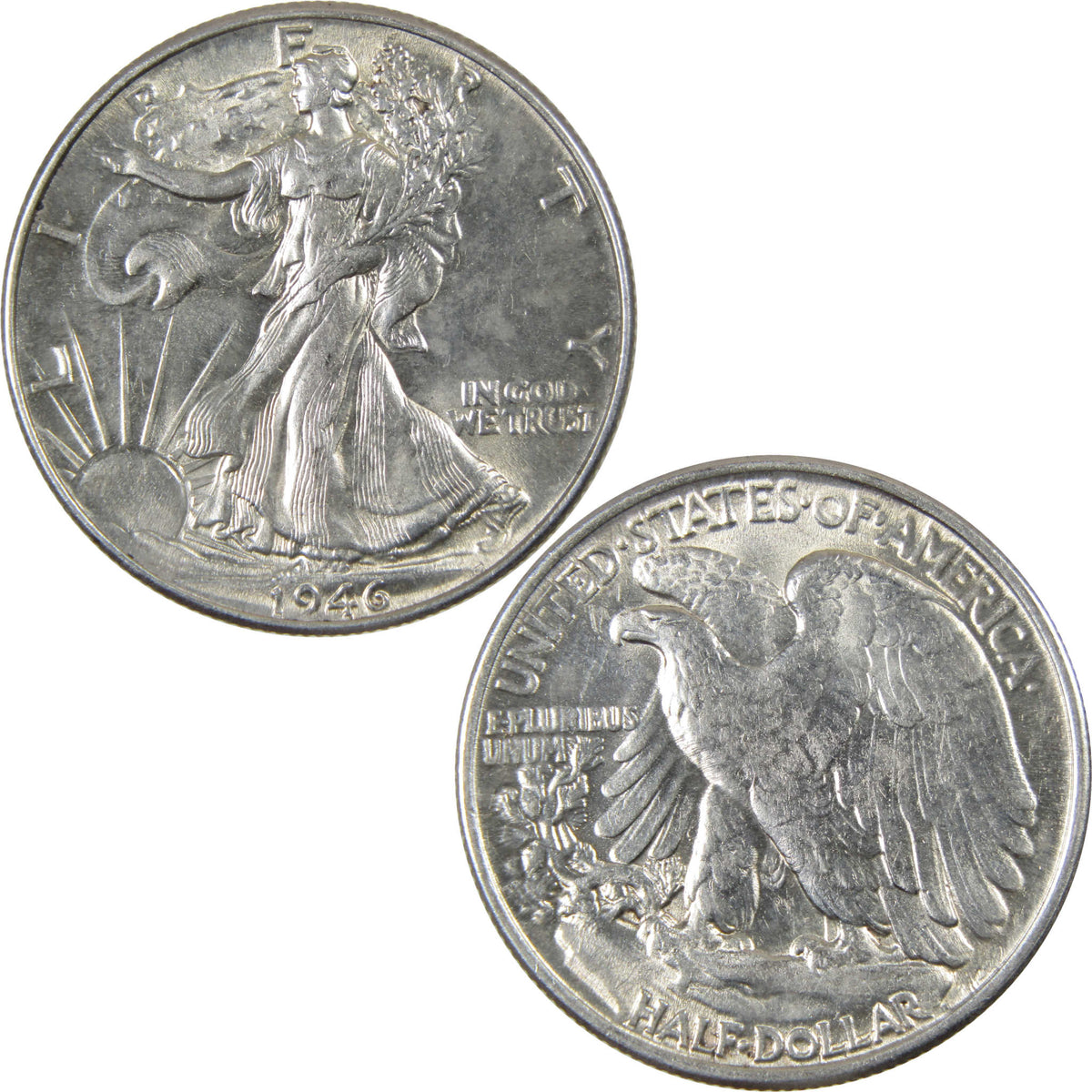 1946 Liberty Walking Silver 50c Borderline Uncirculated SKU:I28676