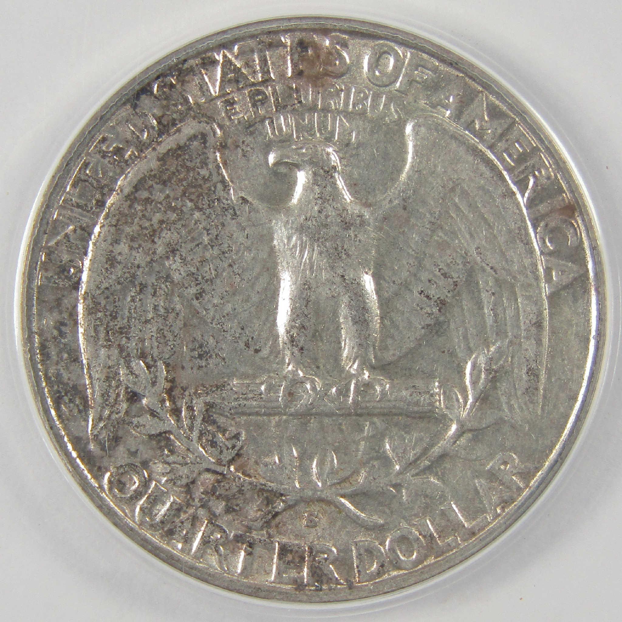 1932 S Washington Silver Quarter AU 50 Details ANACS 25c Coin