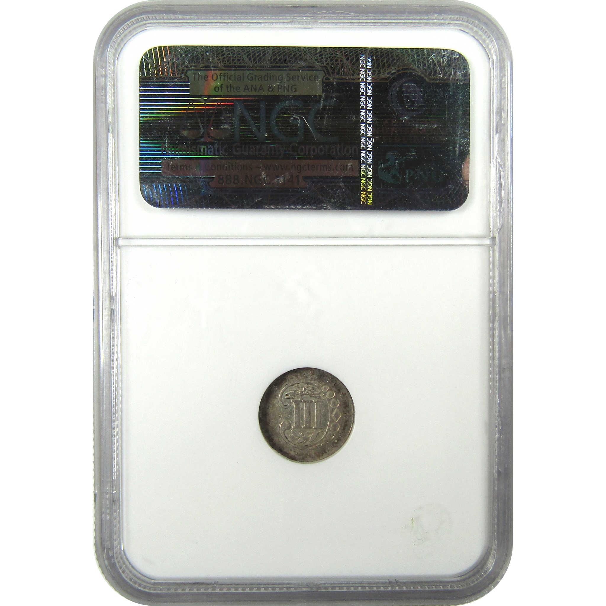 1858 Silver Three Cent Piece AU 55 NGC Trime 3c Coin SKU:I24617