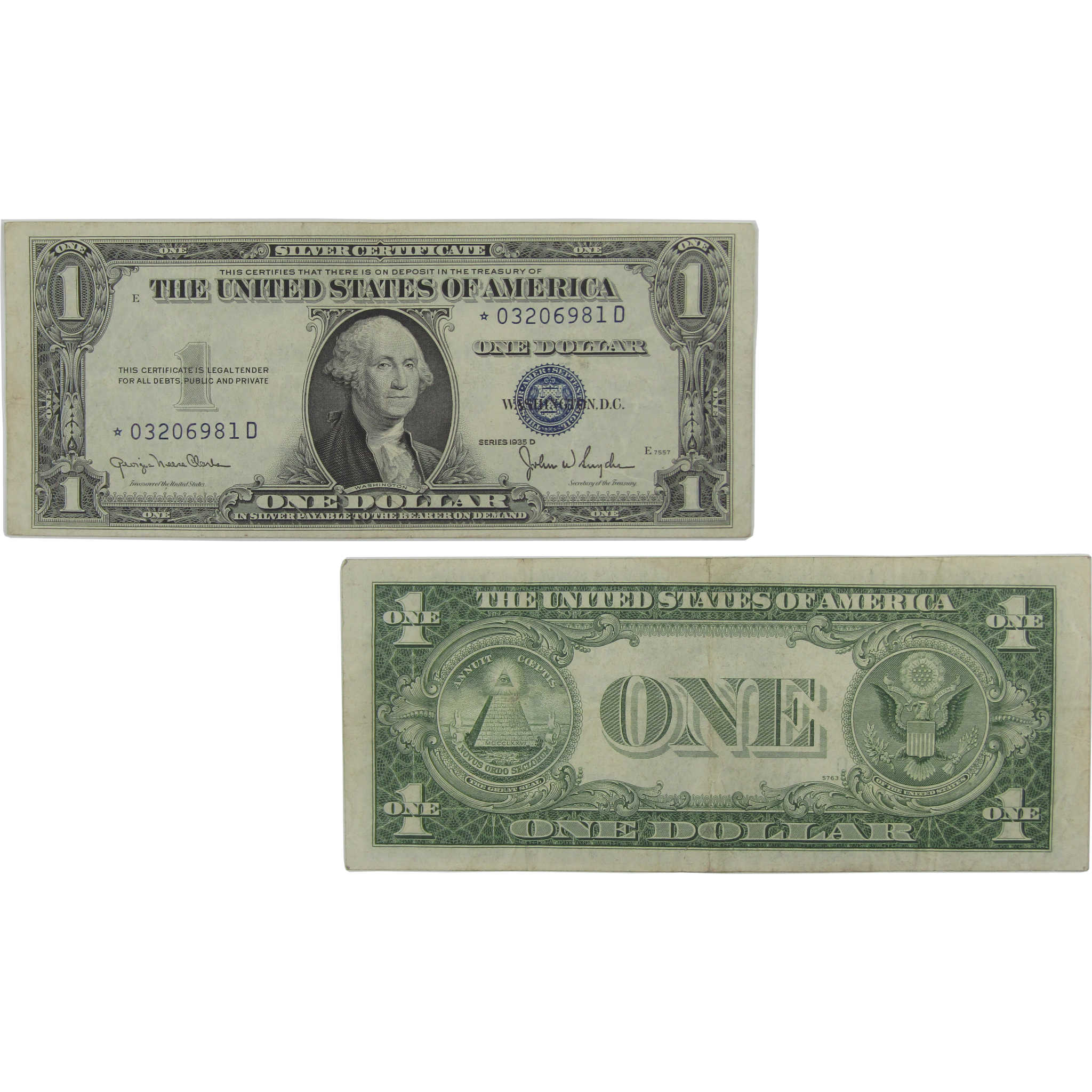 1935 D $1 Silver Certificate Fr 1613 Very Fine Narrow Design Star Note