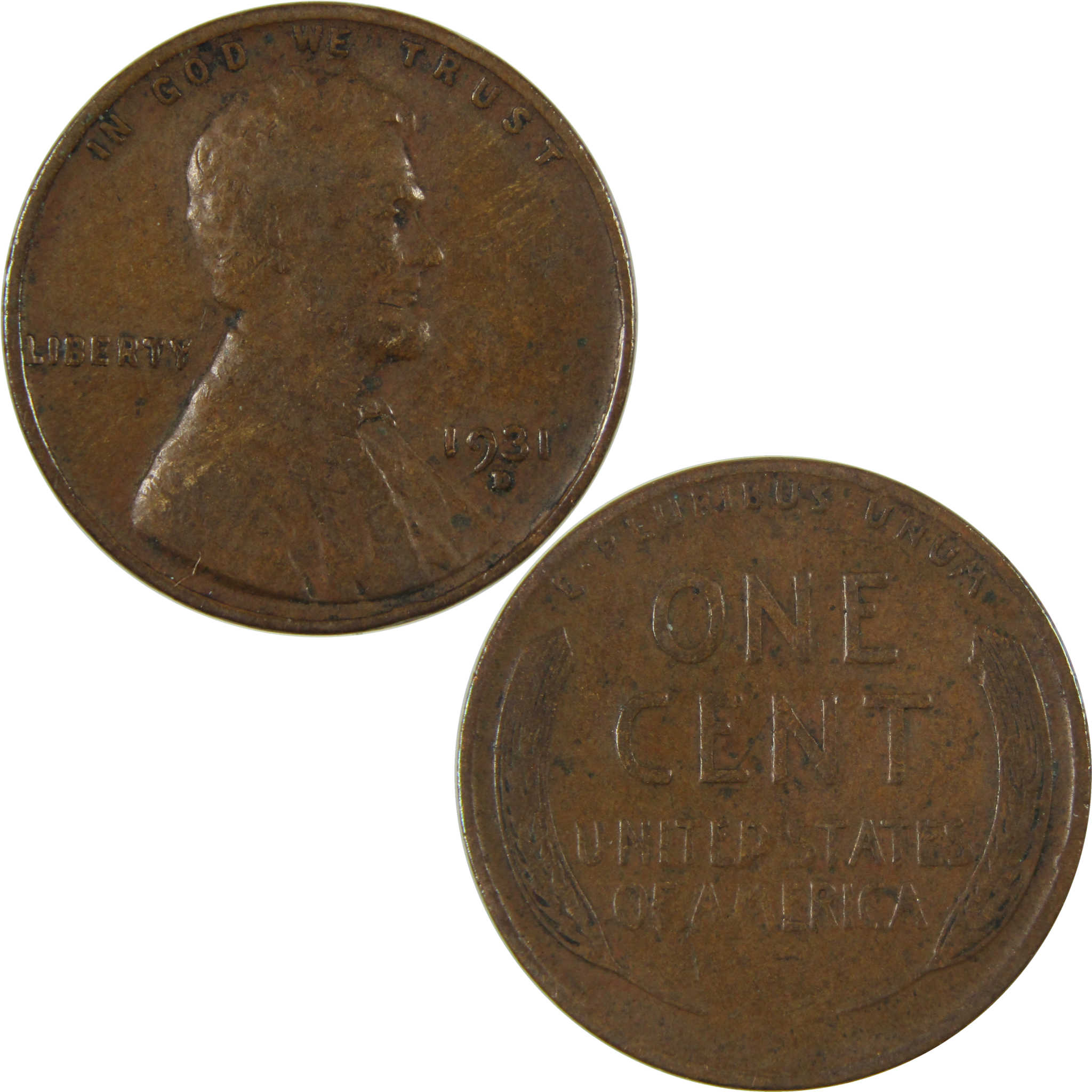 1931 D Lincoln Wheat Cent F Fine Penny 1c Coin Collectible SKU:I26807