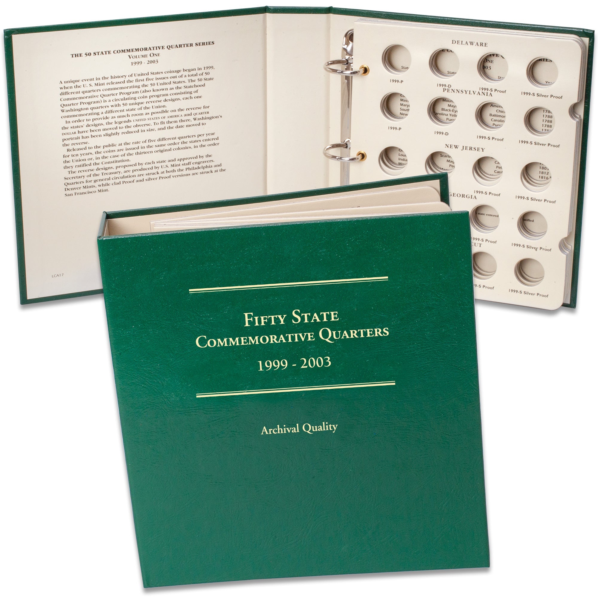 1999-2003 PDS 50 State Commemorative Quarter Coin Album Volume 1