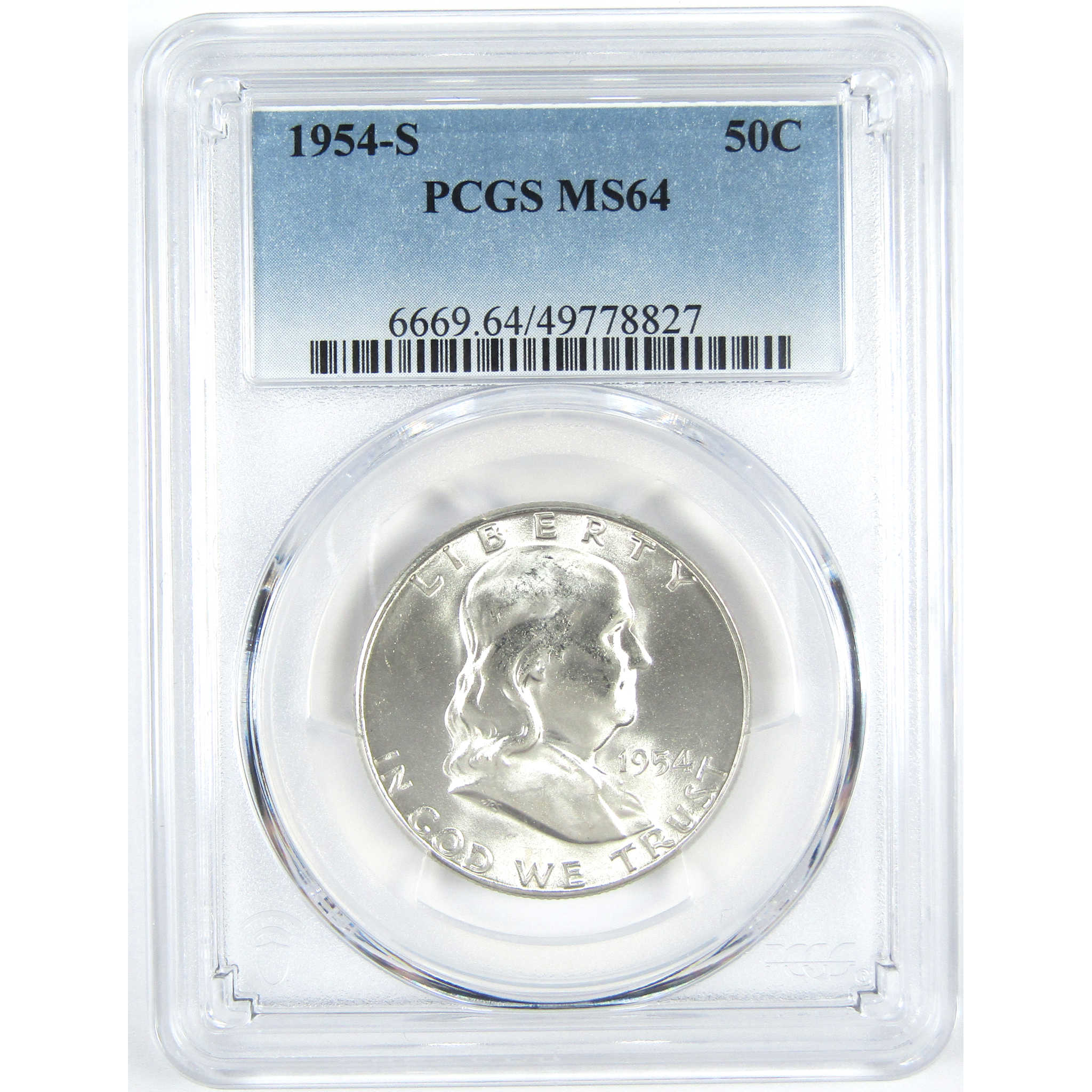 1954 S Franklin Half Dollar MS 64 PCGS Silver 50c Unc Coin SKU:I15230