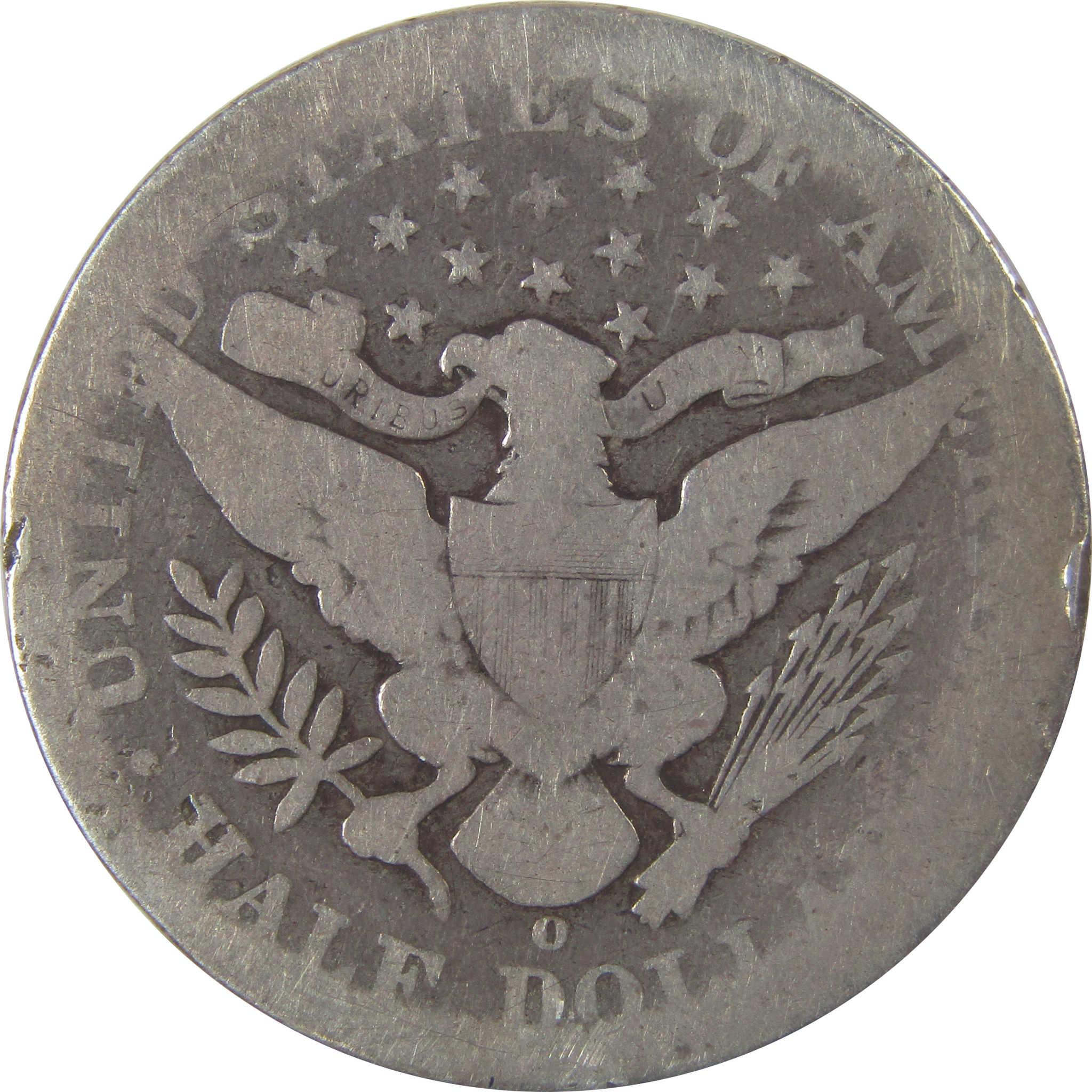 1897 O Barber Silver Half Dollar AG About Good 50c Coin SKU:I25314