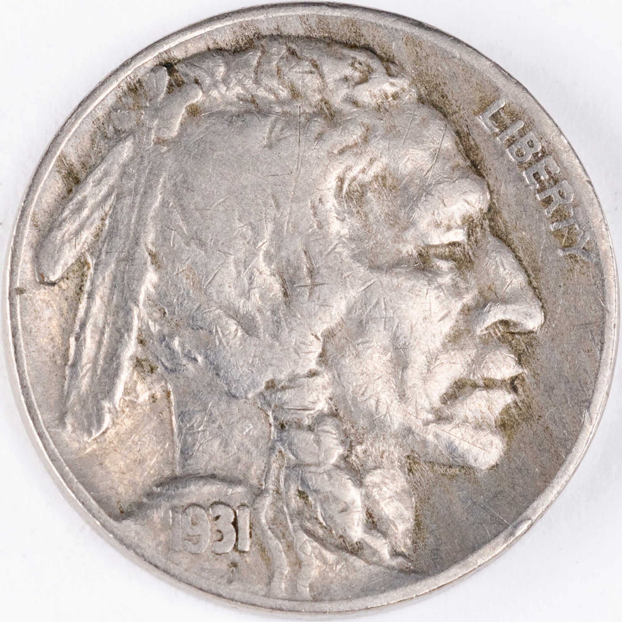 1931 S Indian Head Buffalo Nickel F Fine 5c Coin SKU:I12638