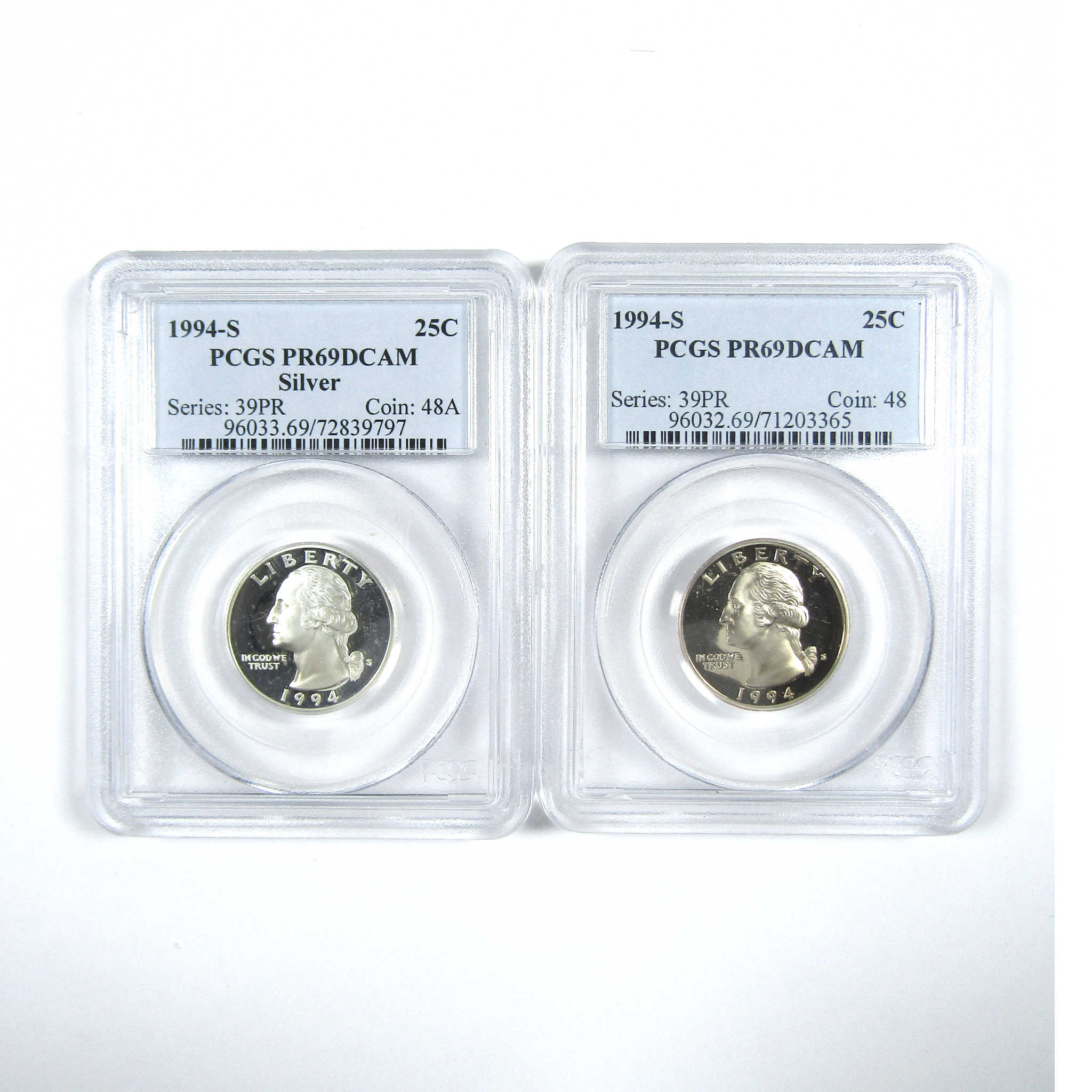 1994 S Washington Quarter 2 Piece Set PR 69 DCAM PCGS SKU:CPC7434