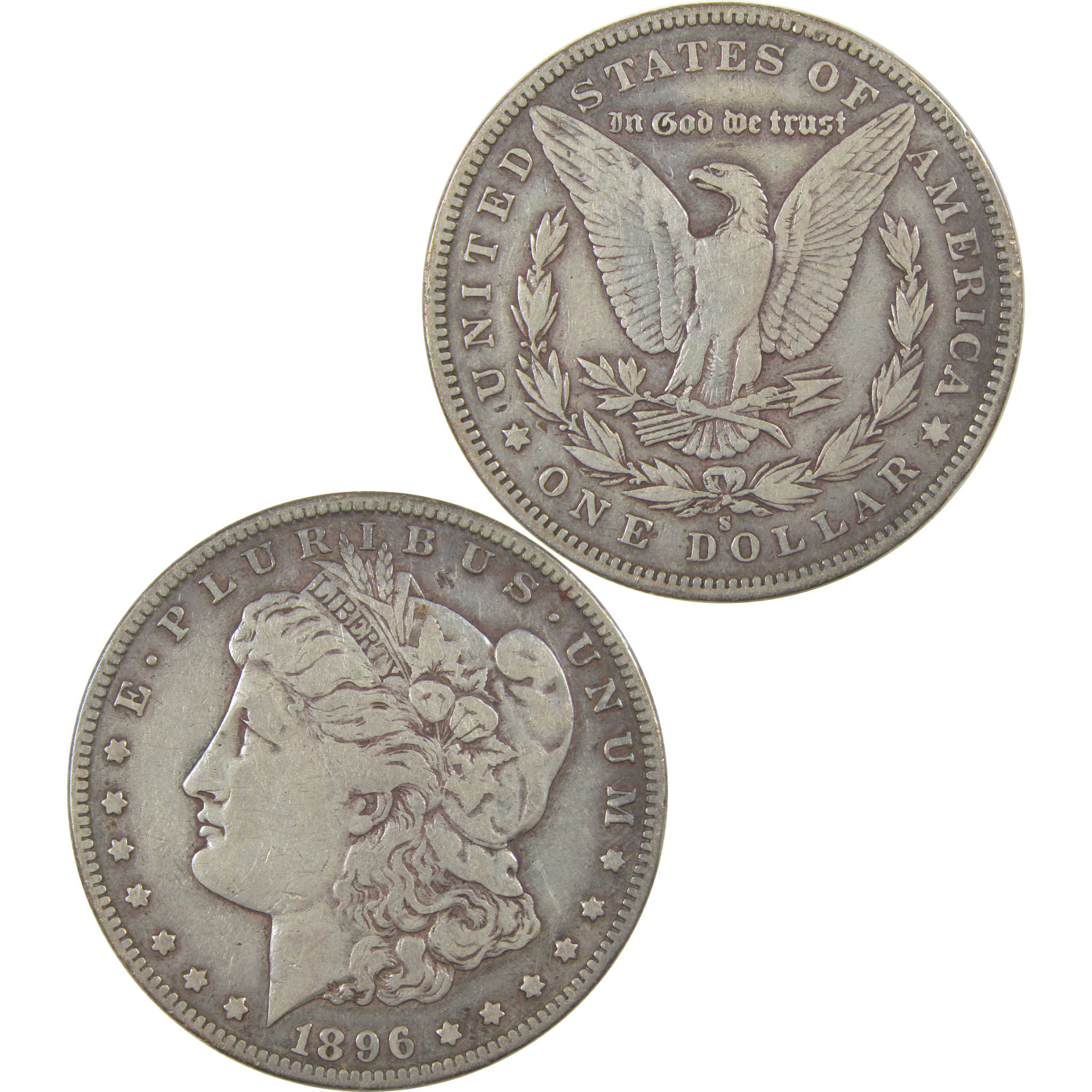 1896 S Morgan Dollar VF Very Fine Silver $1 Coin SKU:I22457 - Morgan coin - Morgan silver dollar - Morgan silver dollar for sale - Profile Coins &amp; Collectibles