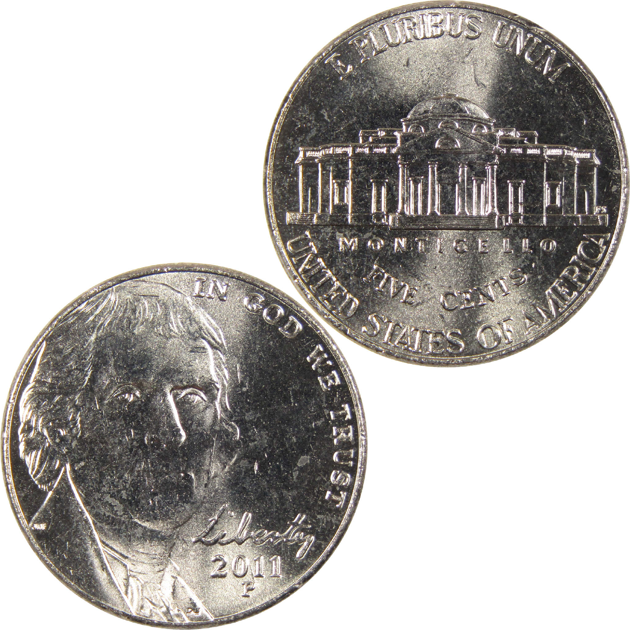 2011 P Jefferson Nickel Uncirculated 5c Coin