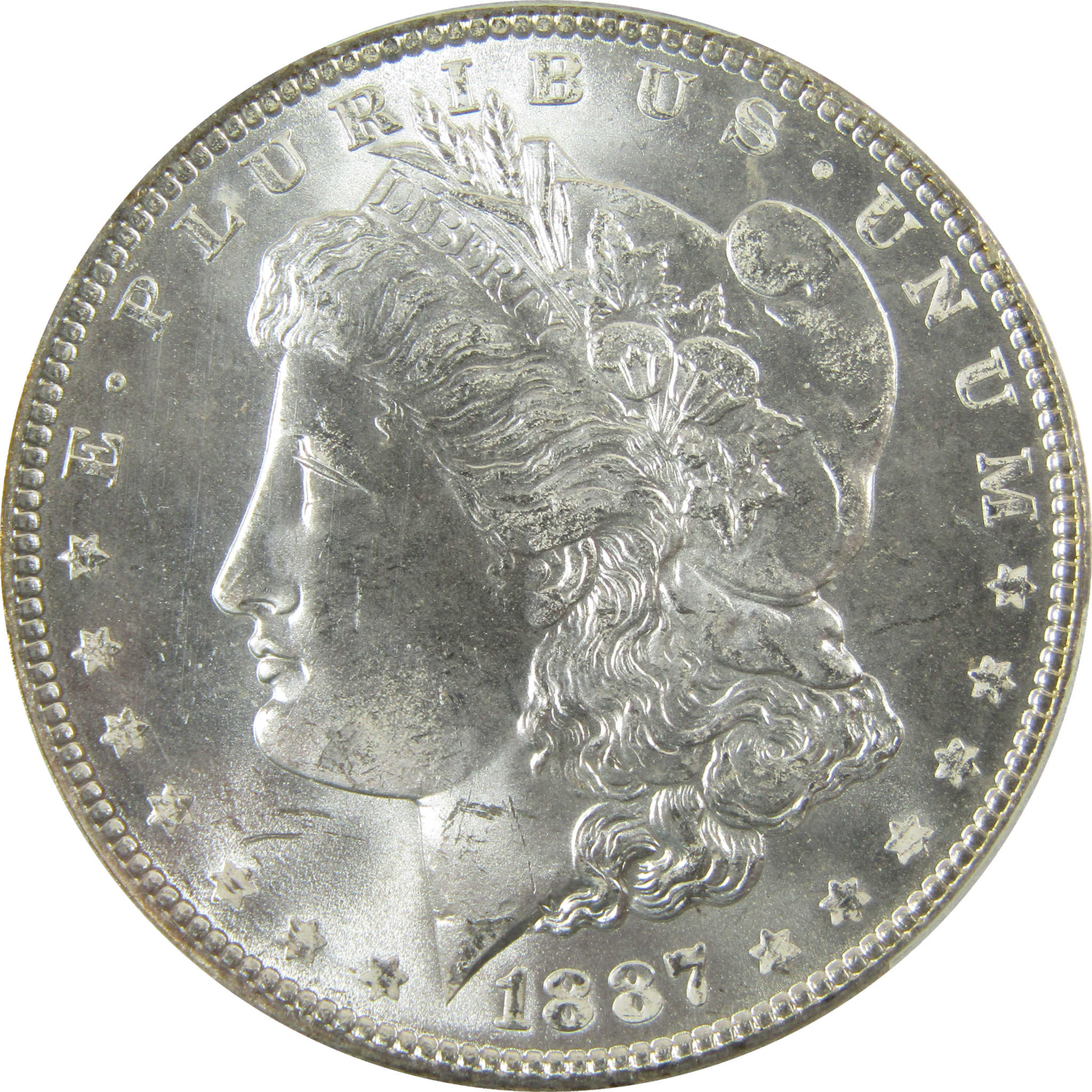1887 Morgan Silver Dollar MS 64 PCGS Uncirculated $1 Coin SKU:I28354