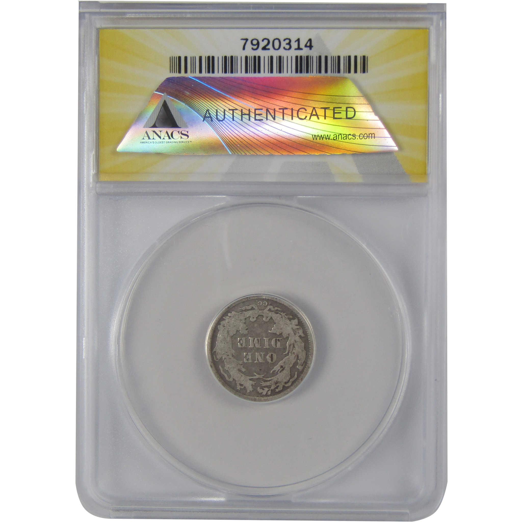 1877 CC Seated Liberty Dime VG 10 ANACS Silver 10c Coin SKU:CP135