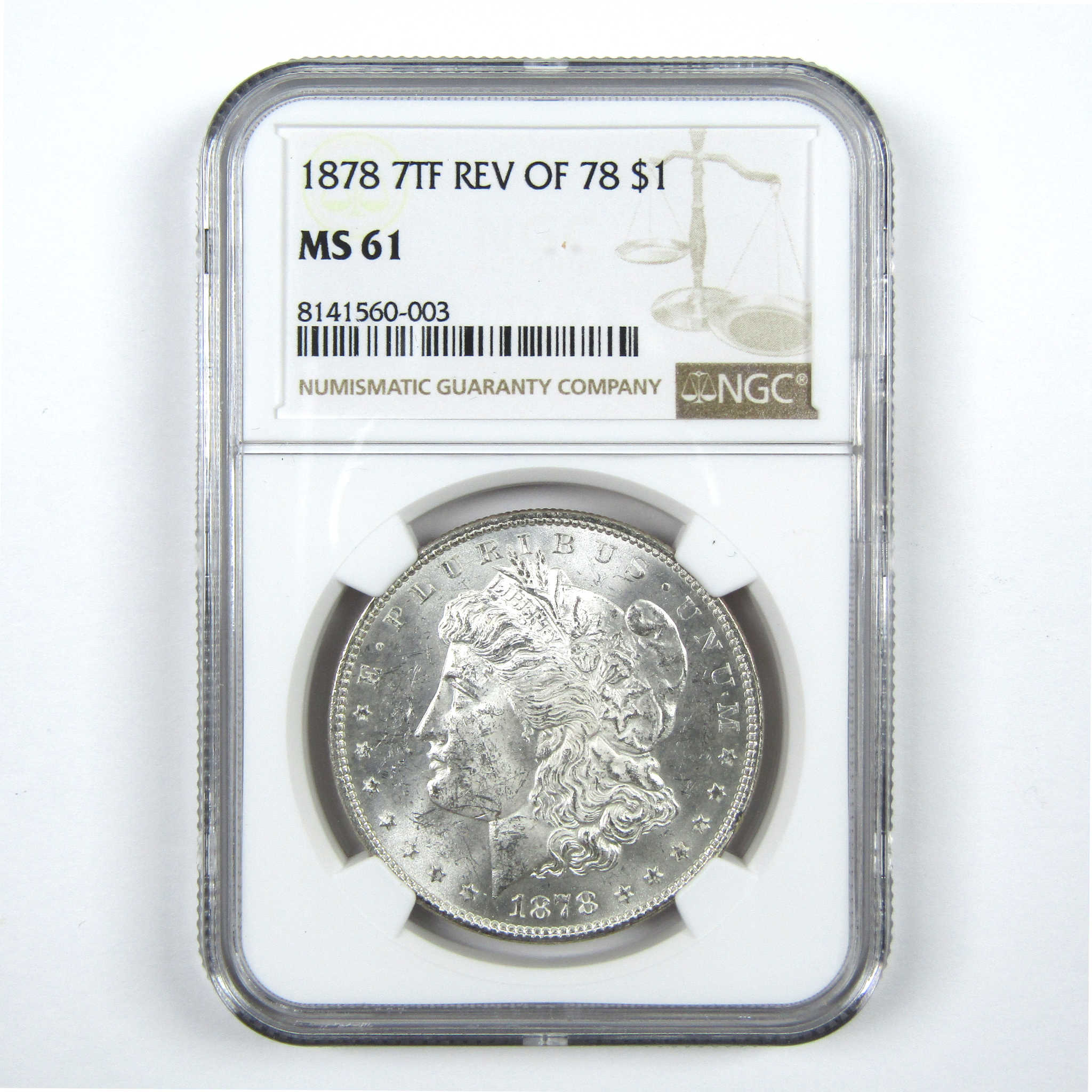 1878 7TF Rev 78 Morgan Dollar MS 61 NGC Uncirculated SKU:I14028 - Morgan coin - Morgan silver dollar - Morgan silver dollar for sale - Profile Coins &amp; Collectibles