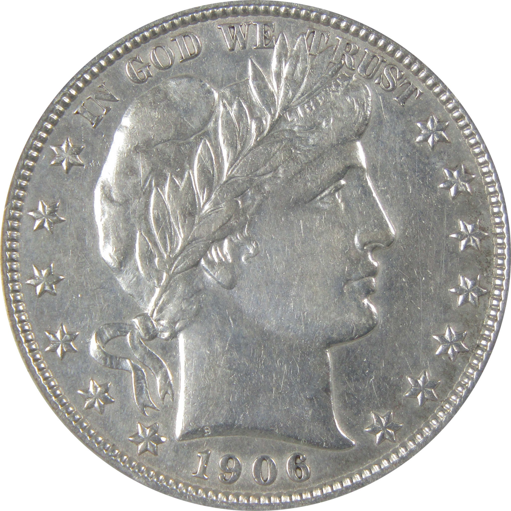 1906 Barber Half Dollar AU 50 Details ANACS Silver 50c Coin SKU:CP129