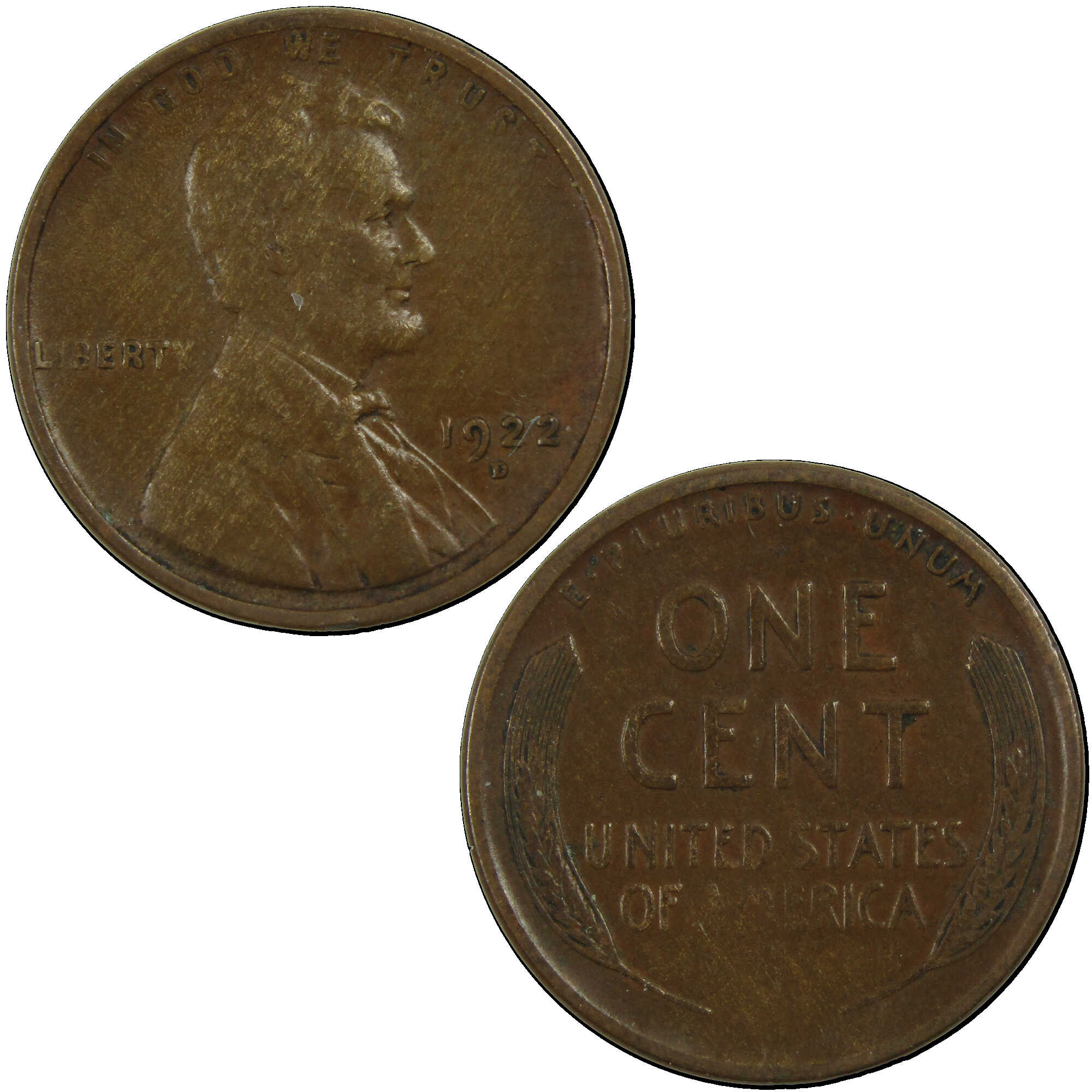 1922 D Lincoln Wheat Cent VF Very Fine Penny 1c Coin SKU:I12945