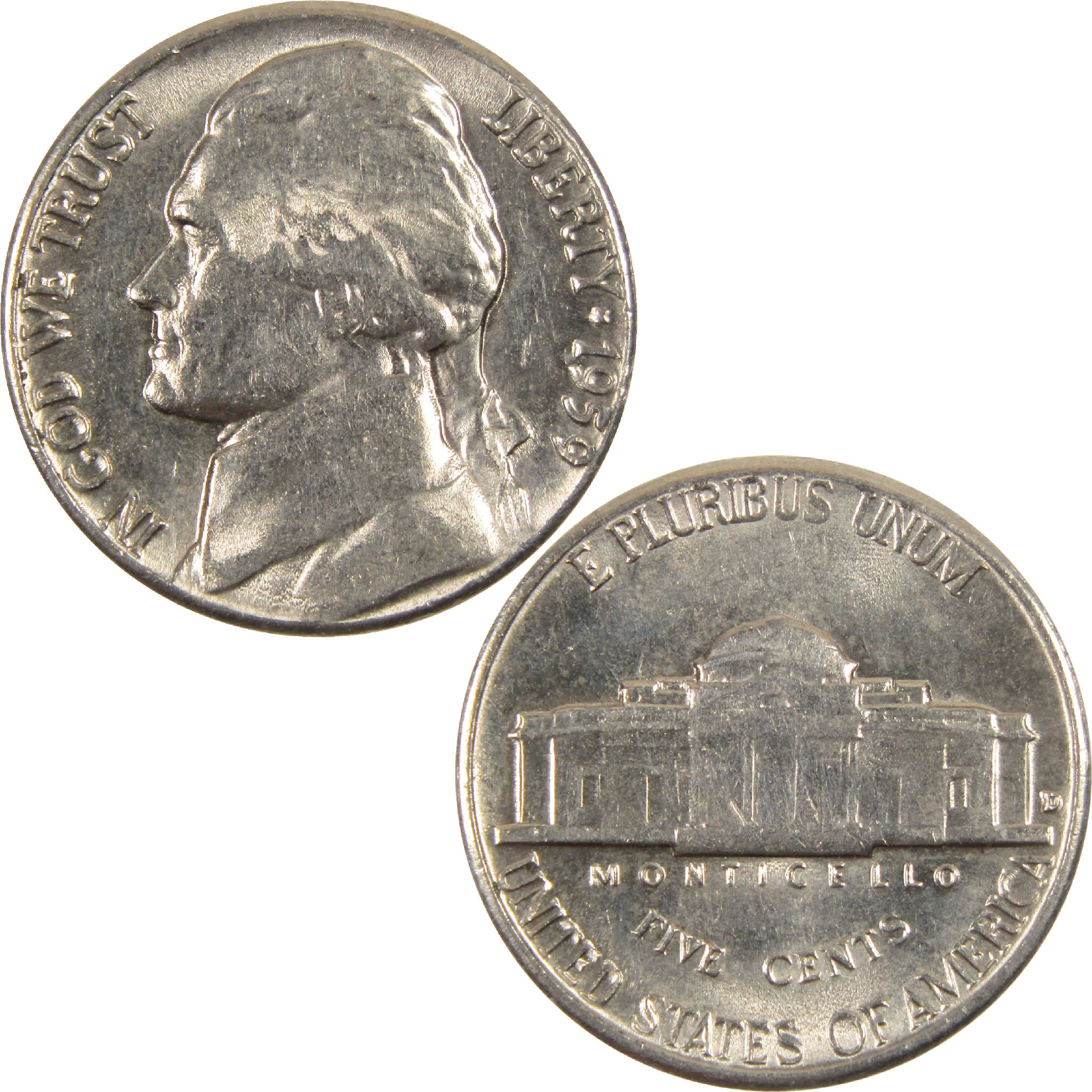 1959 D Jefferson Nickel AG About Good 5c Coin
