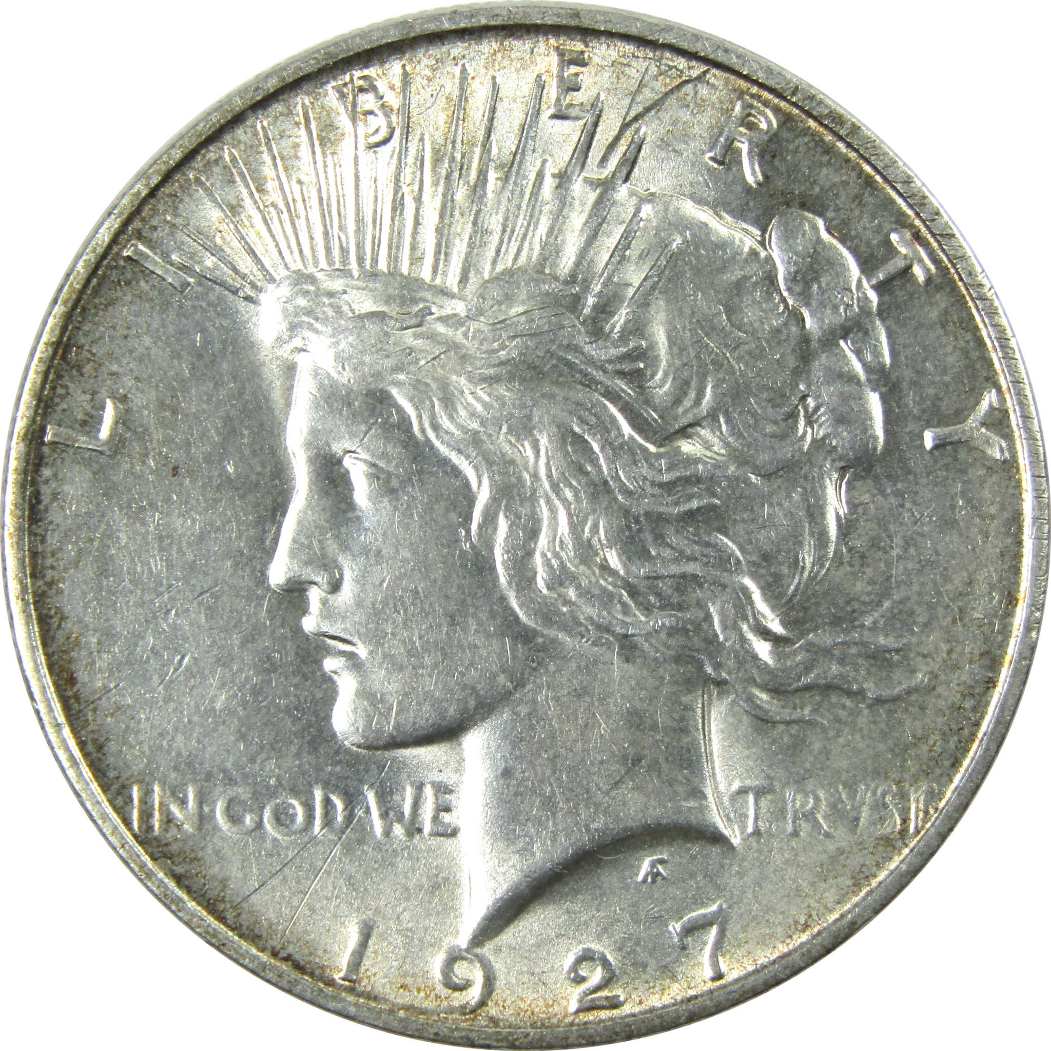 1927 D Peace Dollar AU About Uncirculated Silver $1 Coin SKU:I13749
