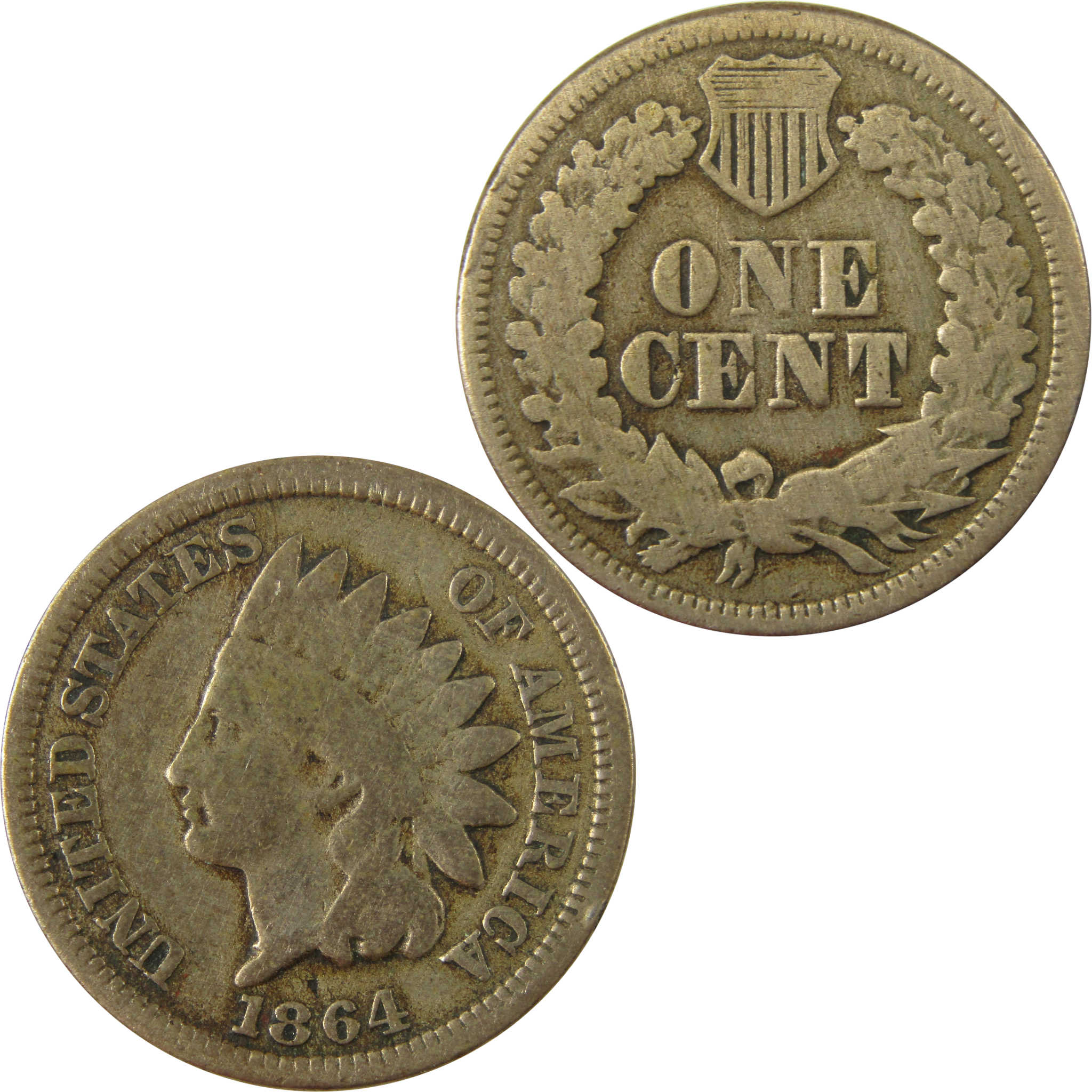 1864 Indian Head Copper-Nickel Cent G Good Details Penny SKU:CP1213