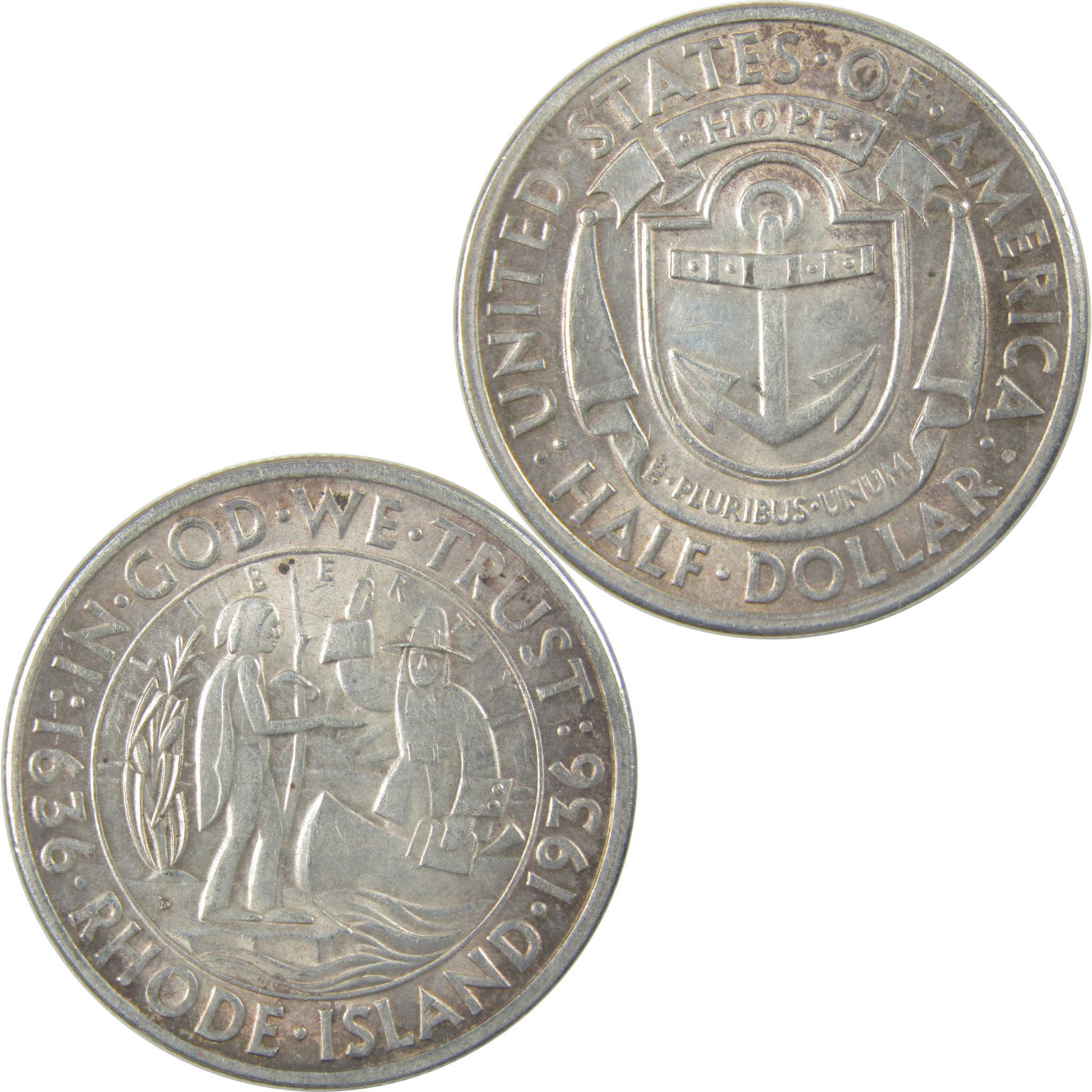 1936 D Providence Rhode Island Commemorative 50C About Uncirculated