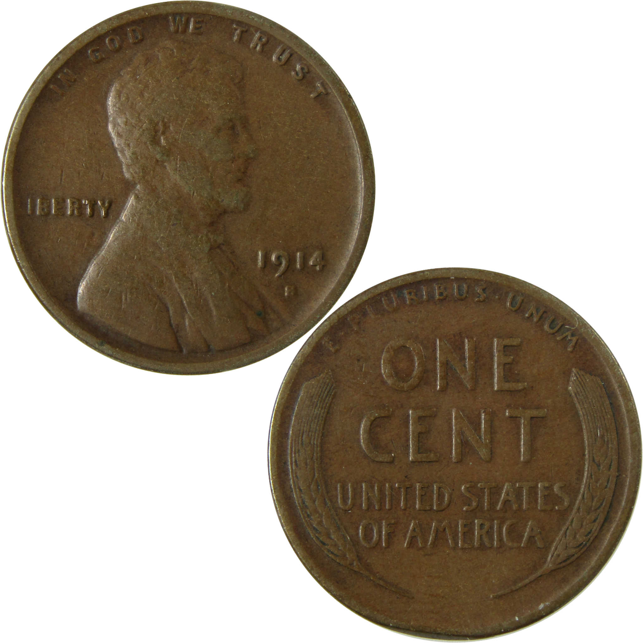 1914 S Lincoln Wheat Cent VF Very Fine Penny 1c Coin SKU:I28115