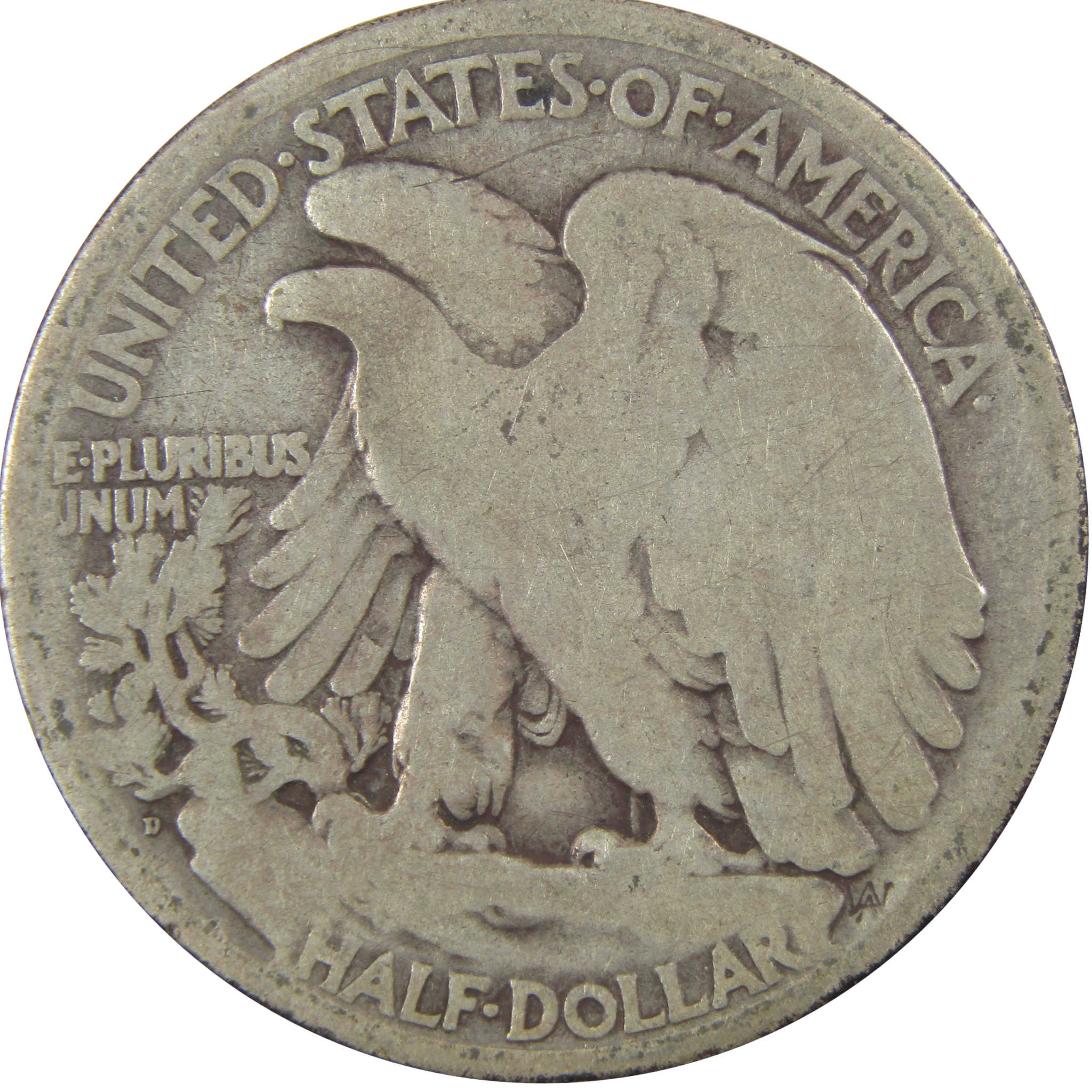 1919 D Liberty Walking Silver 50c VG Very Good Details SKU:I24130