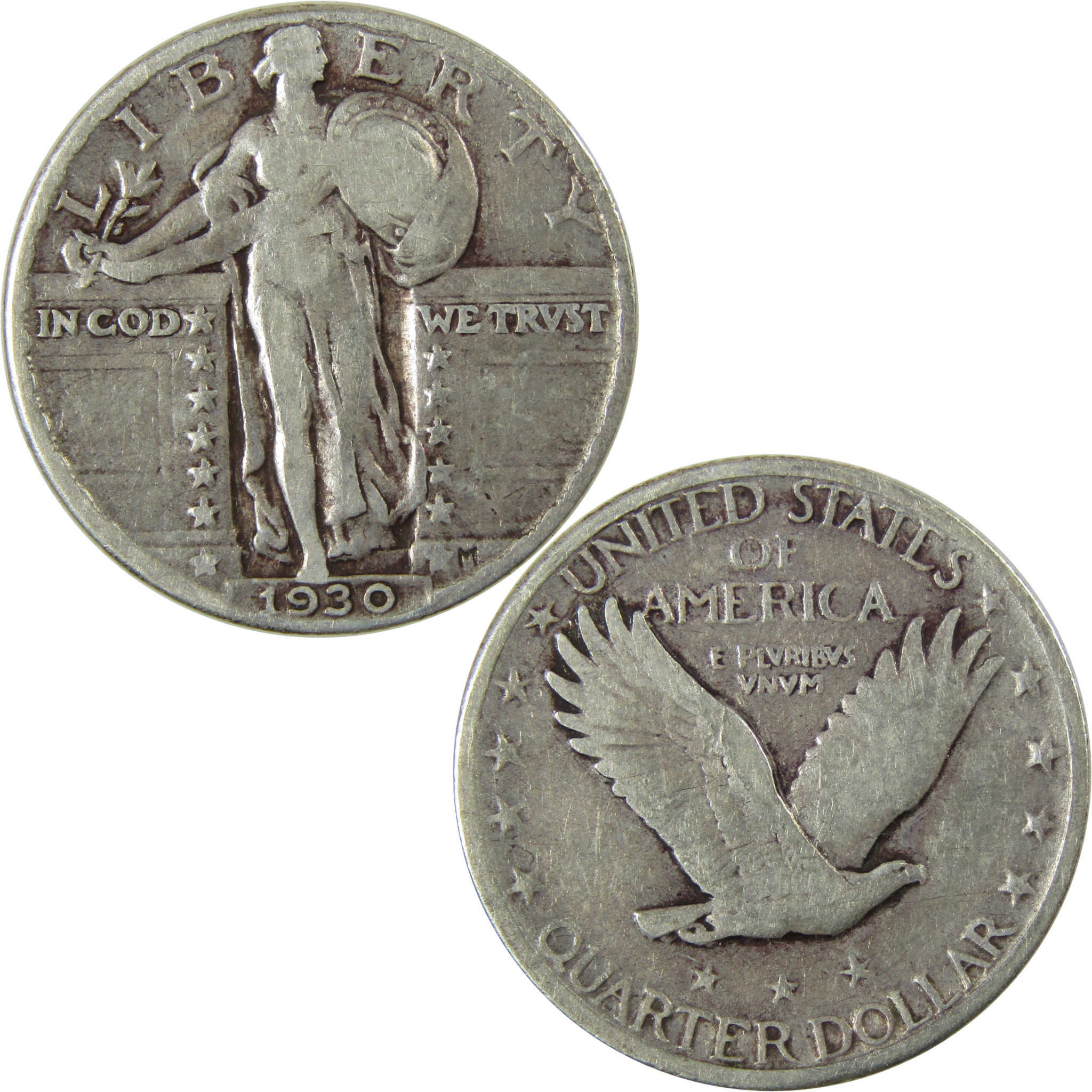 1930 Standing Liberty Silver Quarter F Fine 25c Coin SKU:CP1581