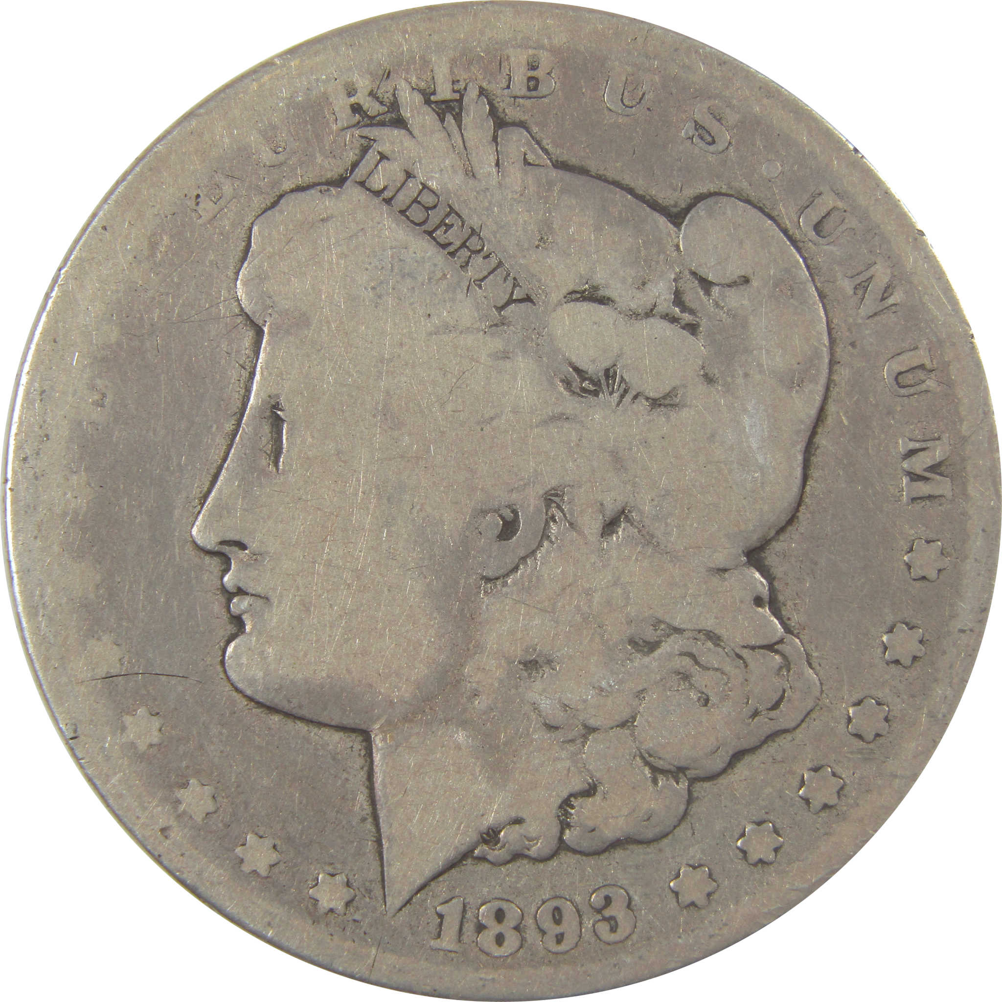 1893 CC Morgan Silver Dollar G Good $1 Coin SKU:I24610