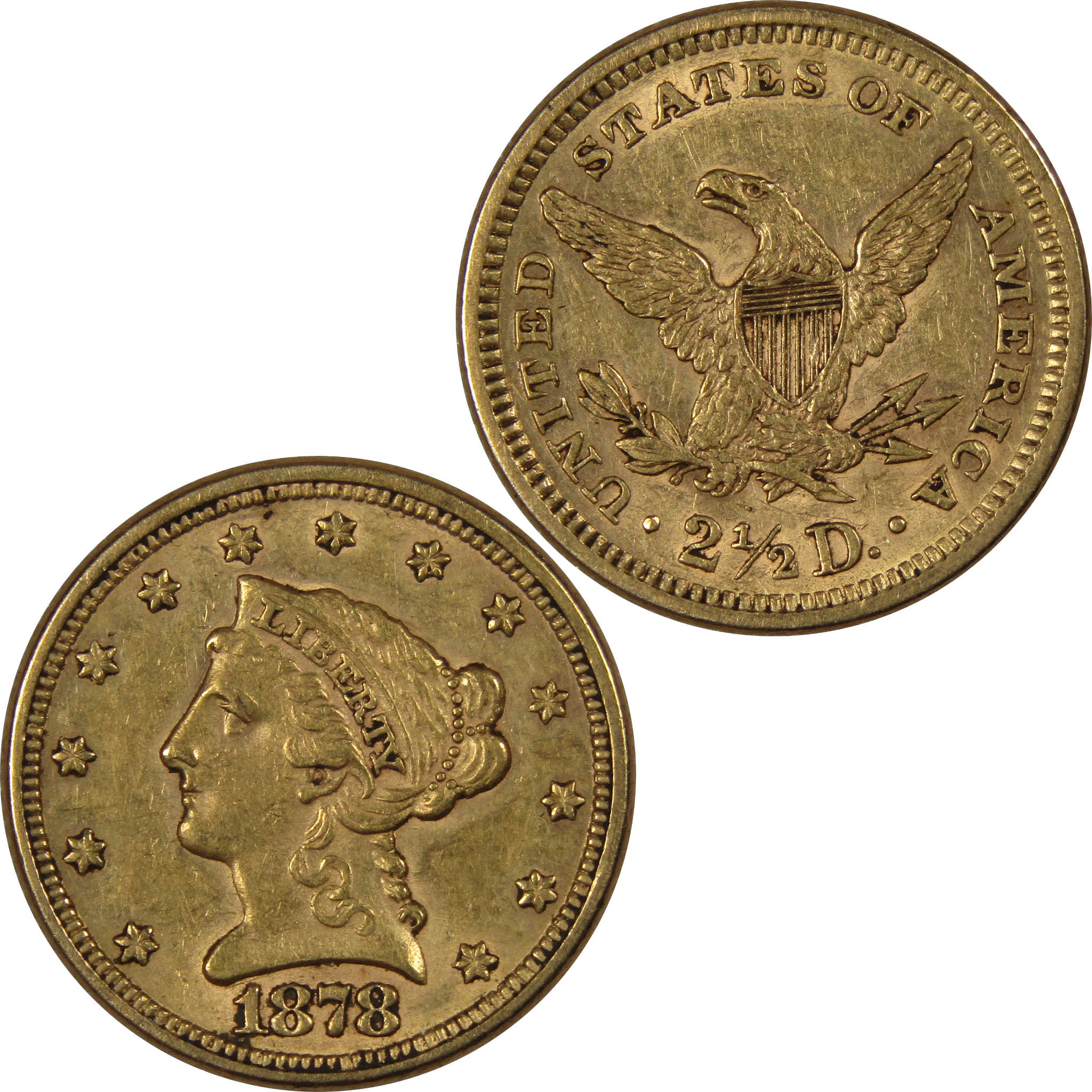 1878 Liberty Head Quarter Eagle AU About Uncirculated Gold SKU:IPC9625