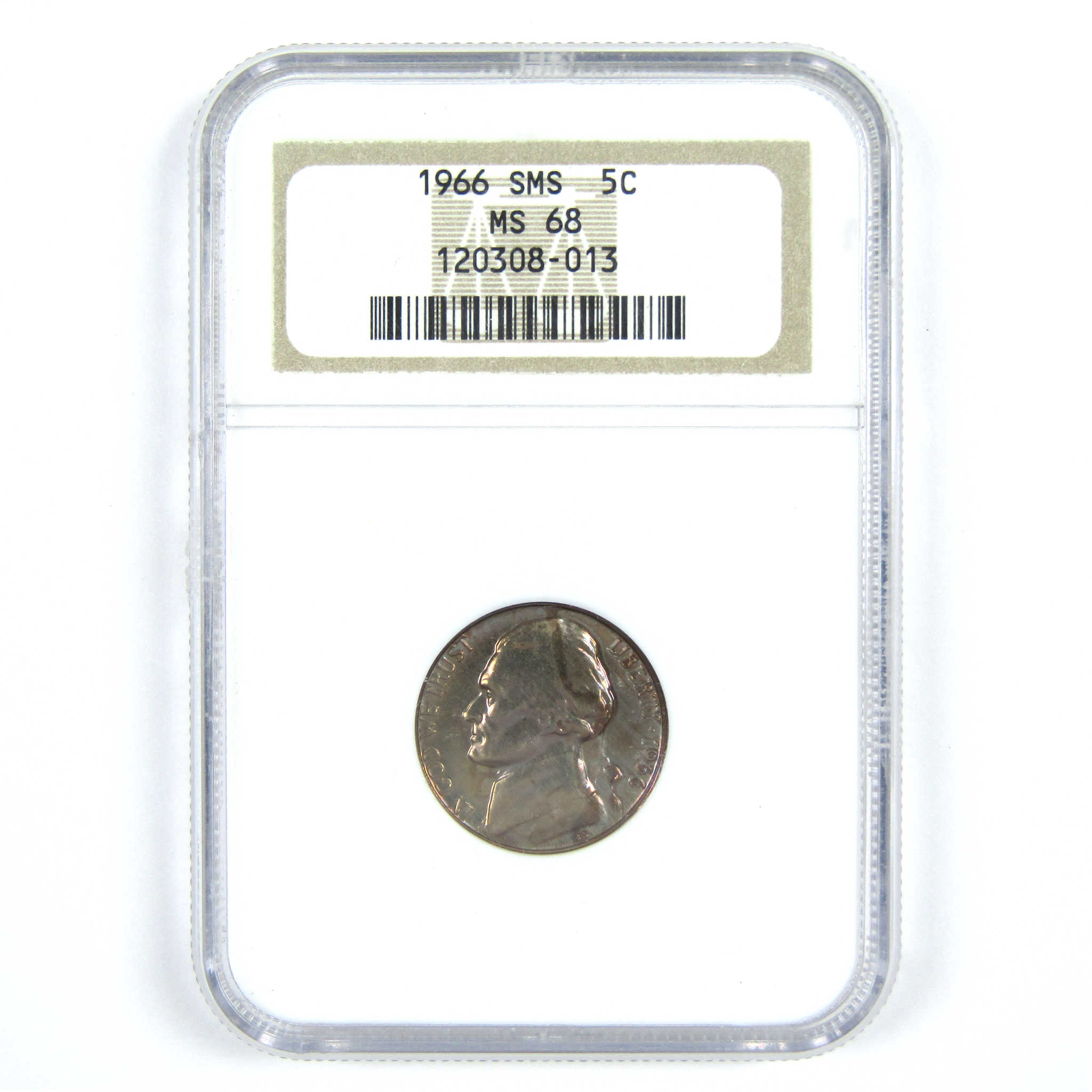 1966 SMS Jefferson Nickel MS 68 NGC 5c Uncirculated Coin SKU:CPC7363