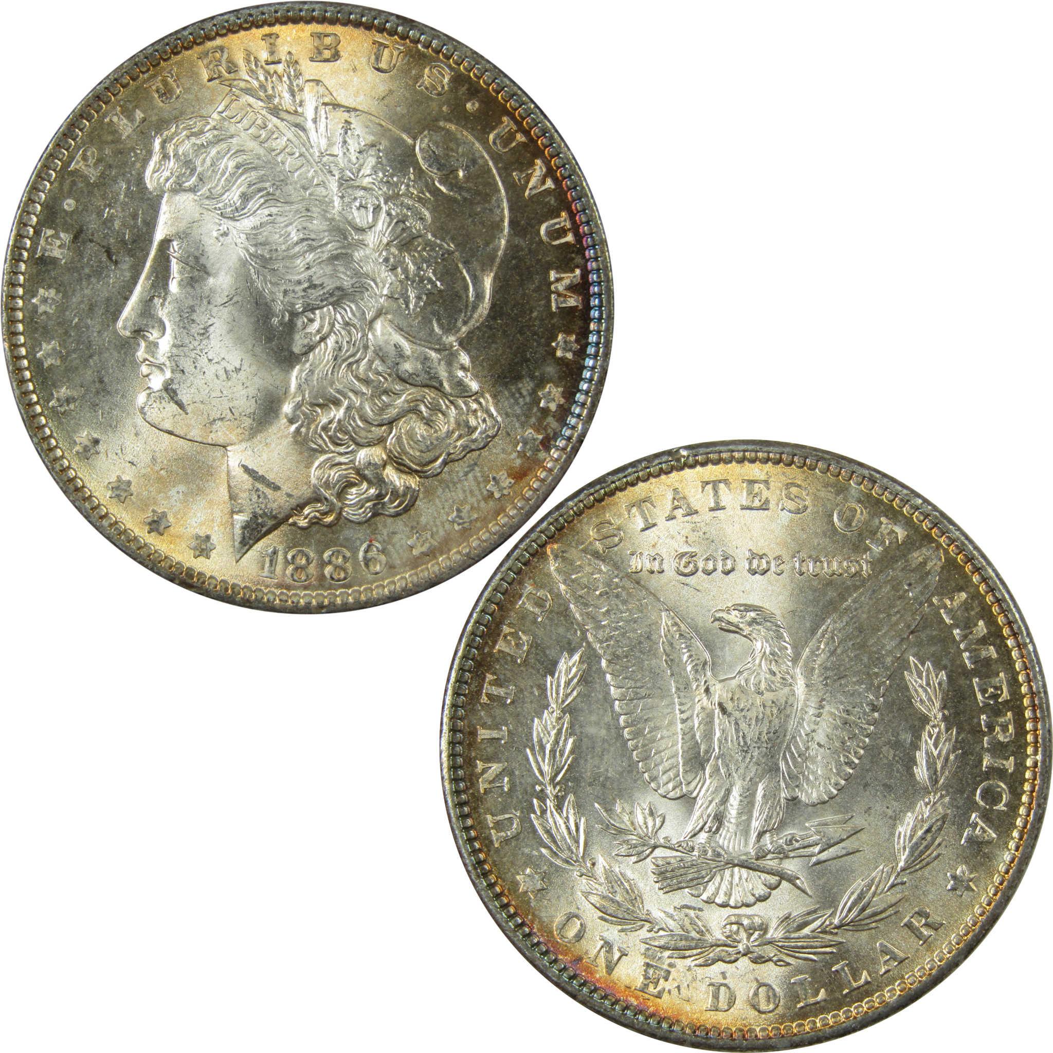 1886 Morgan Silver Dollar Uncirculated Mint State Toned SKU:I25372