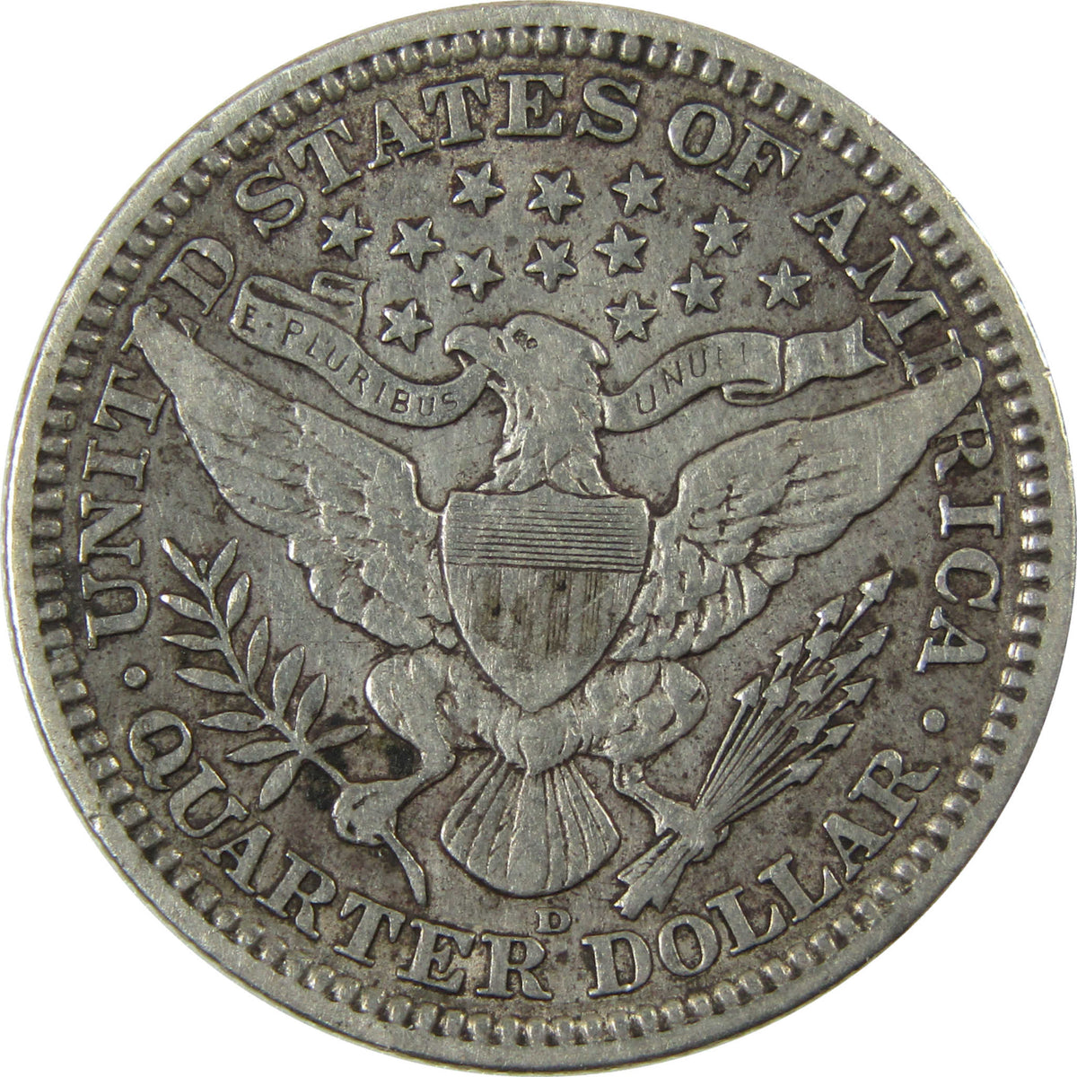 1909 D Barber Silver Quarter XF EF Extremely Fine 25c Coin SKU:I28520